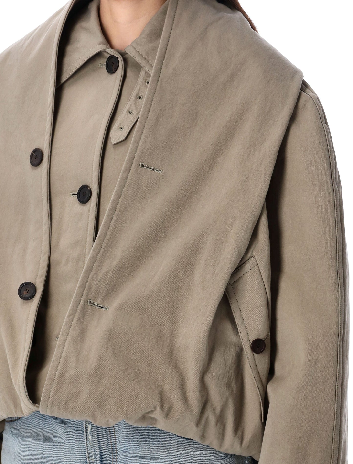 BALENCIAGA Flipped Hooded Trench Coat