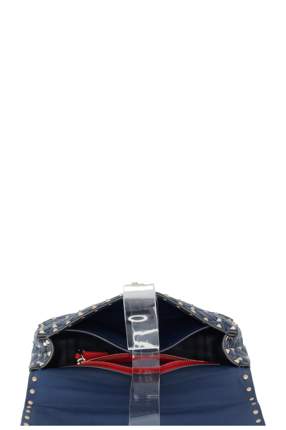 VALENTINO Medium Rockstud Spike Crossbody Bag Navy