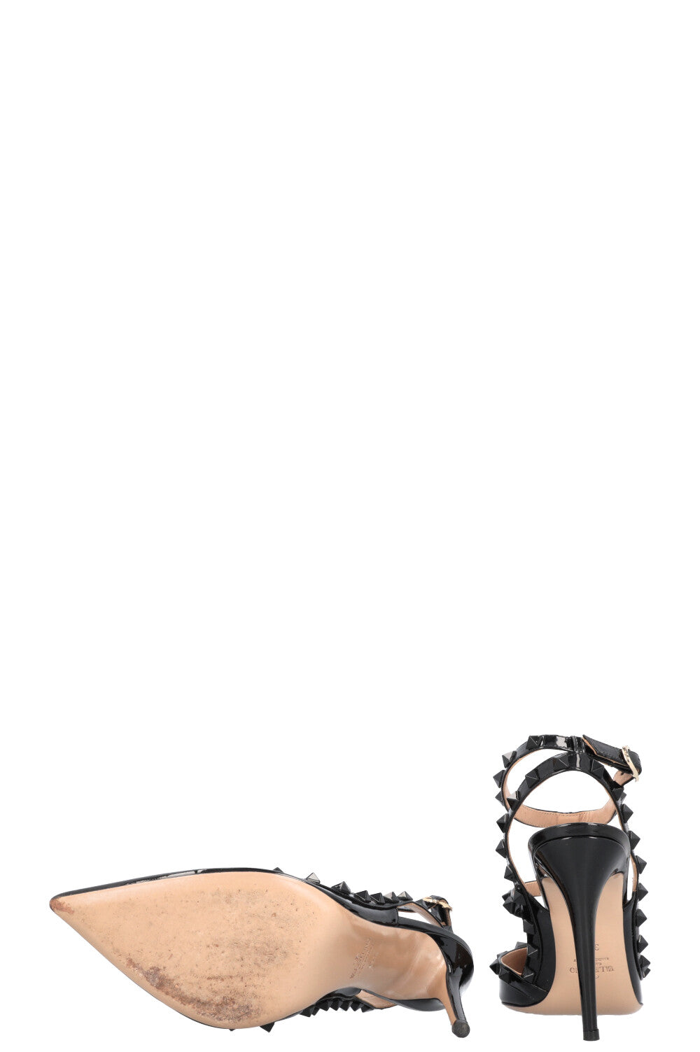 VALENTINO Rockstud Heels Patent Black