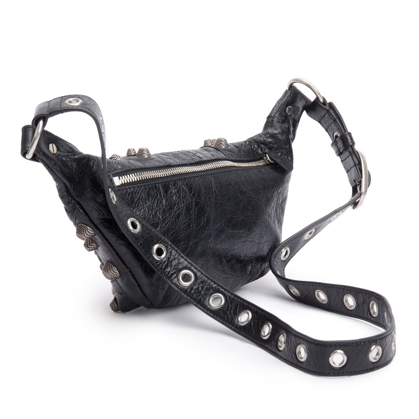 Balenciaga Black Arena Leather Le Cagole Small Belt Bag