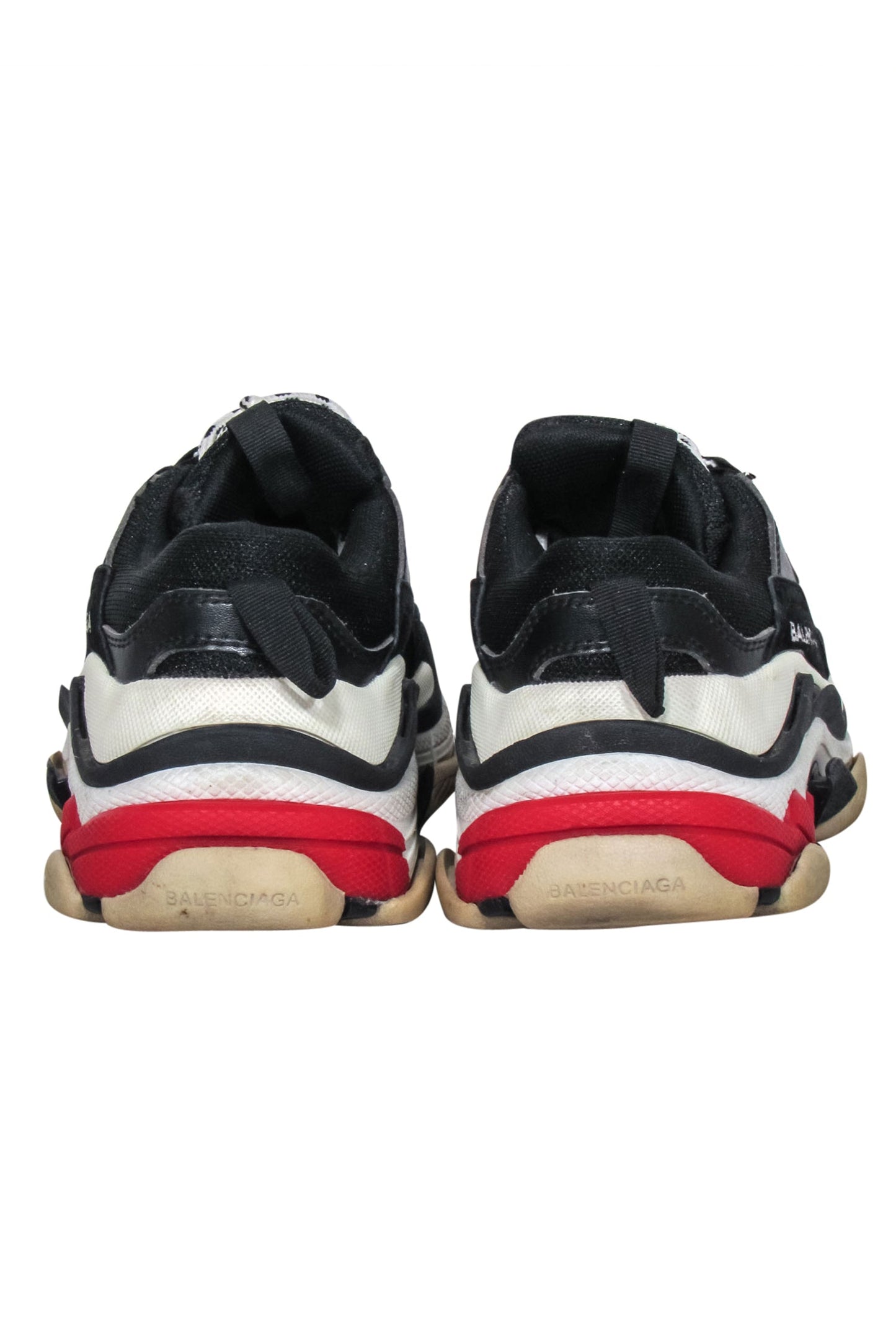 Balenciaga - Black, Cream & Red Chunky "Triple S" Sneakers Sz 6