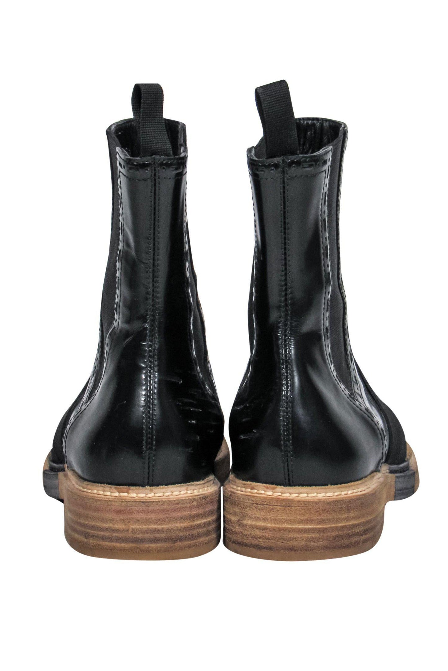 Balenciaga - Black Leather Chelsea Booties w/ Elastic Strap Sz 7