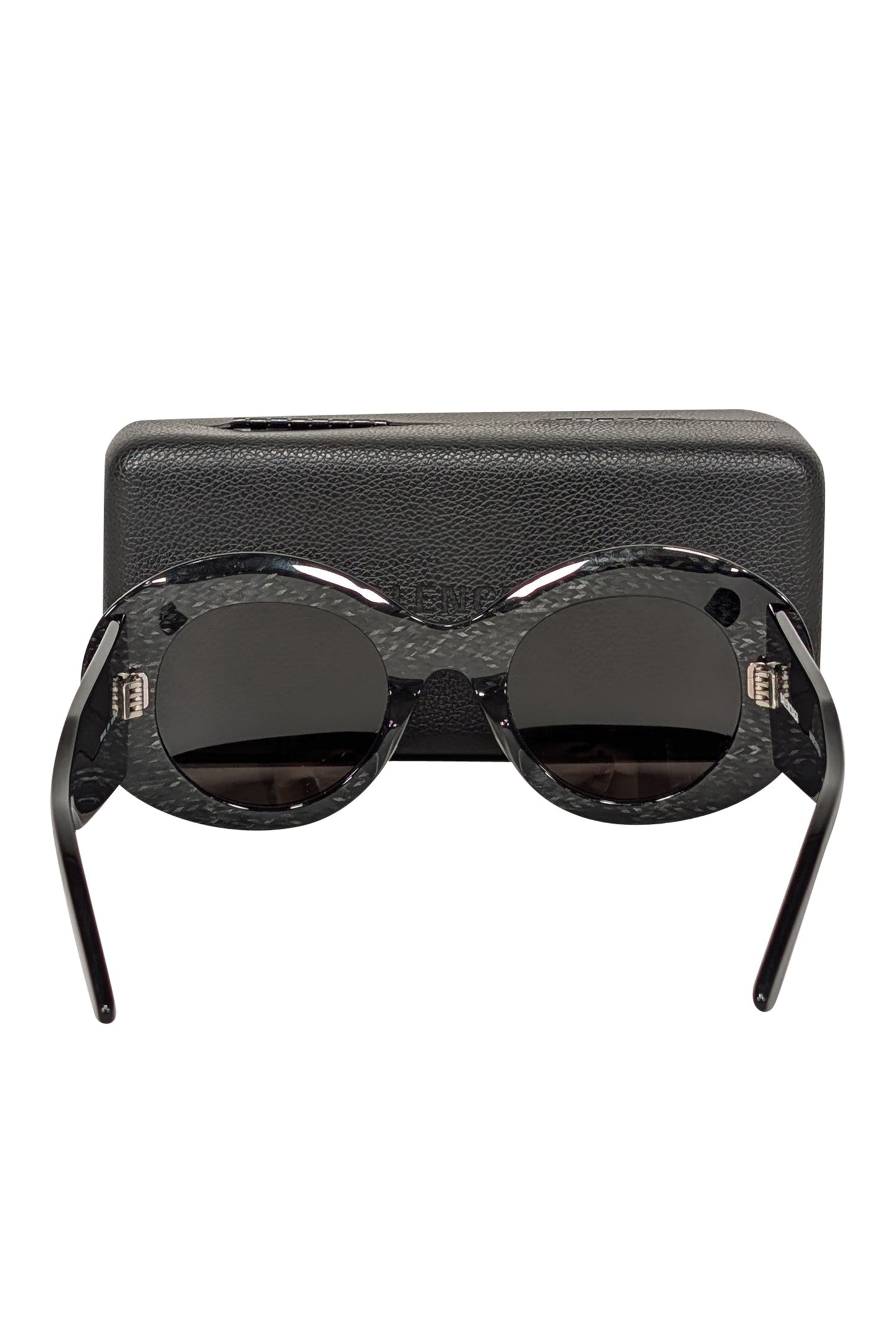 Balenciaga - Black Print Large Round Sunglasses