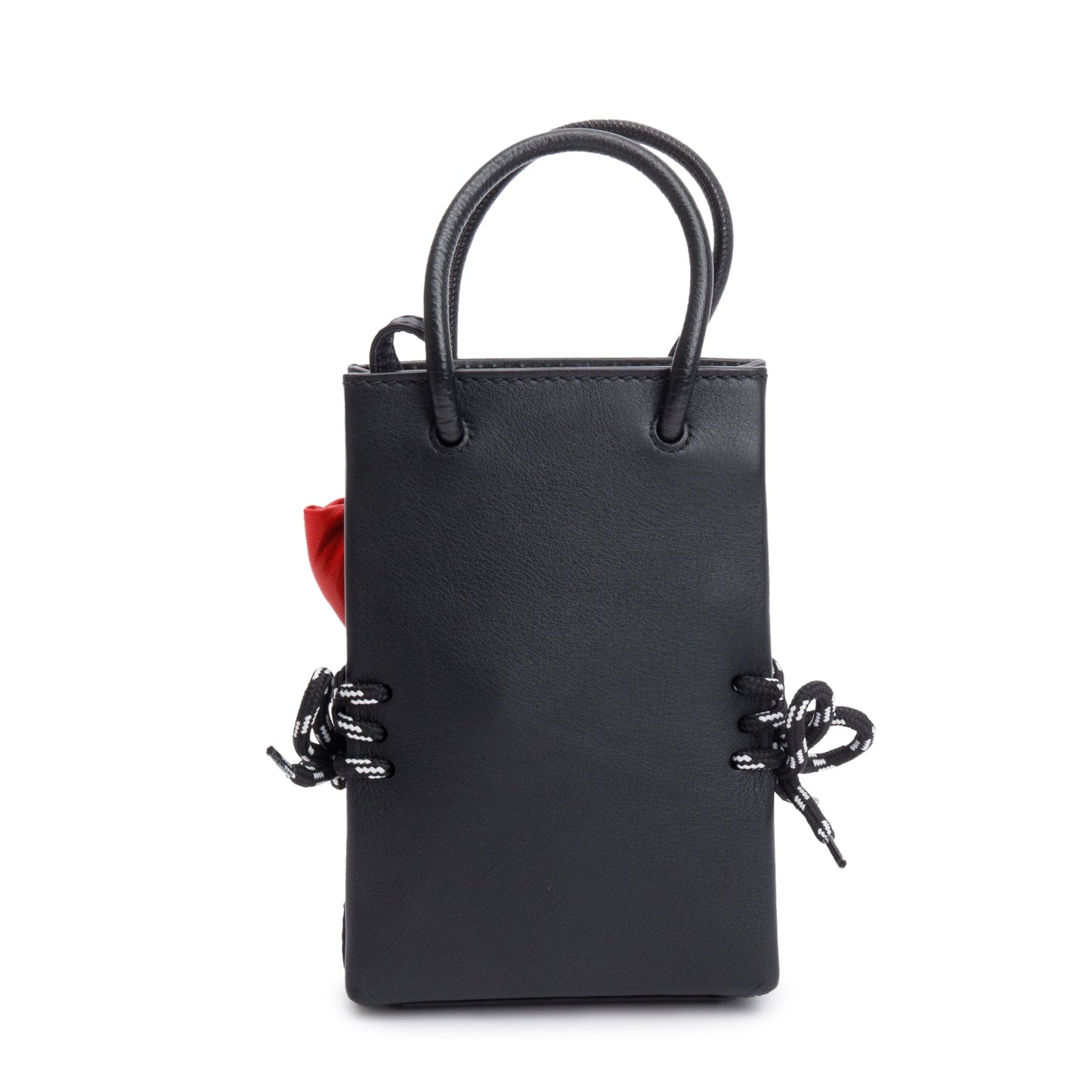 Balenciaga Black/Red Calfskin Leather Hello Kitty Phone Holder Crossbody Bag