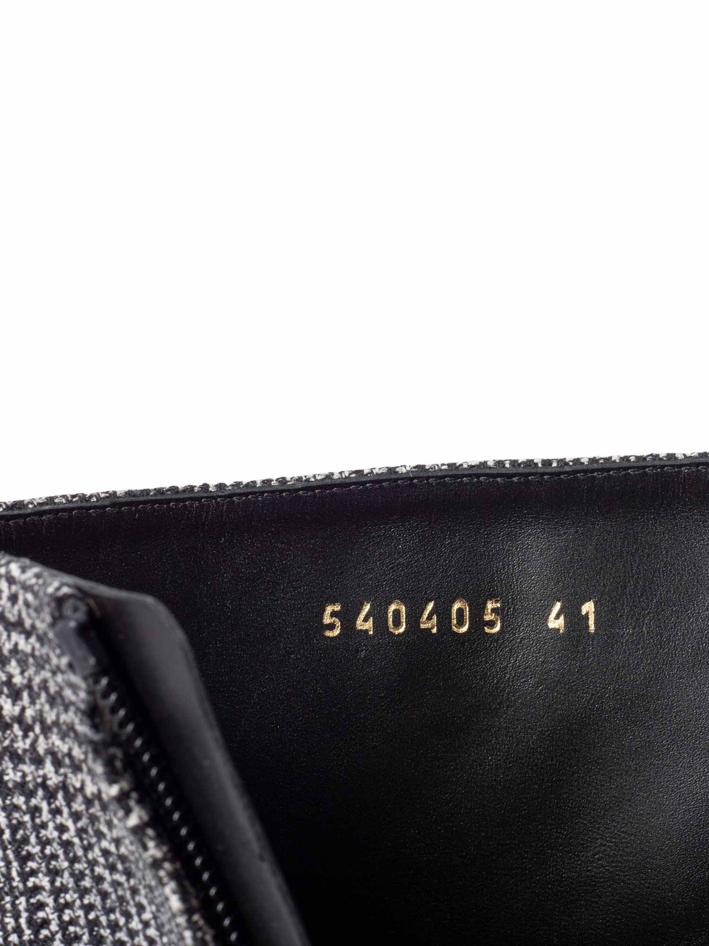 Balenciaga Houndstooth Wool Ankle Boots Black White