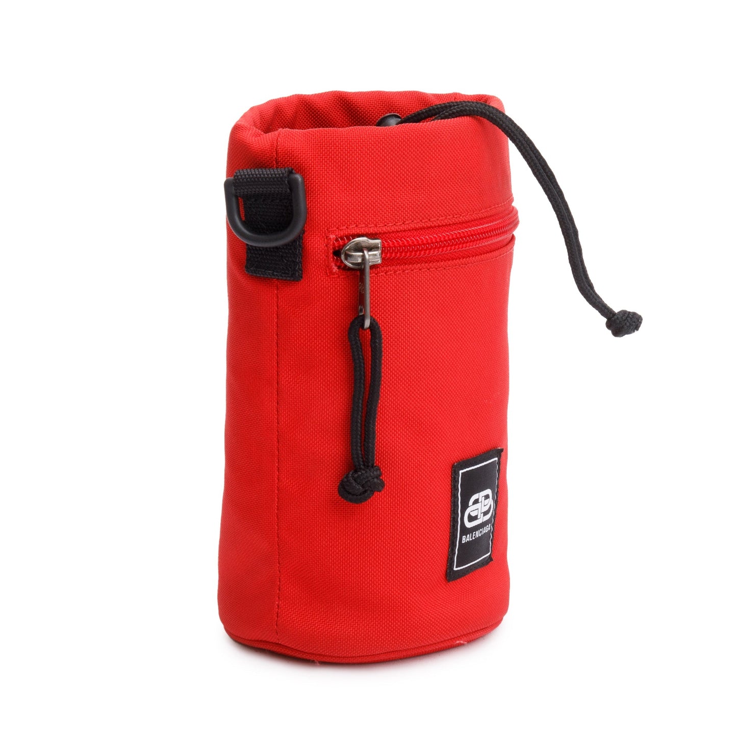 Balenciaga Red Canvas BB Logo Water Bottle Holder Crossbody