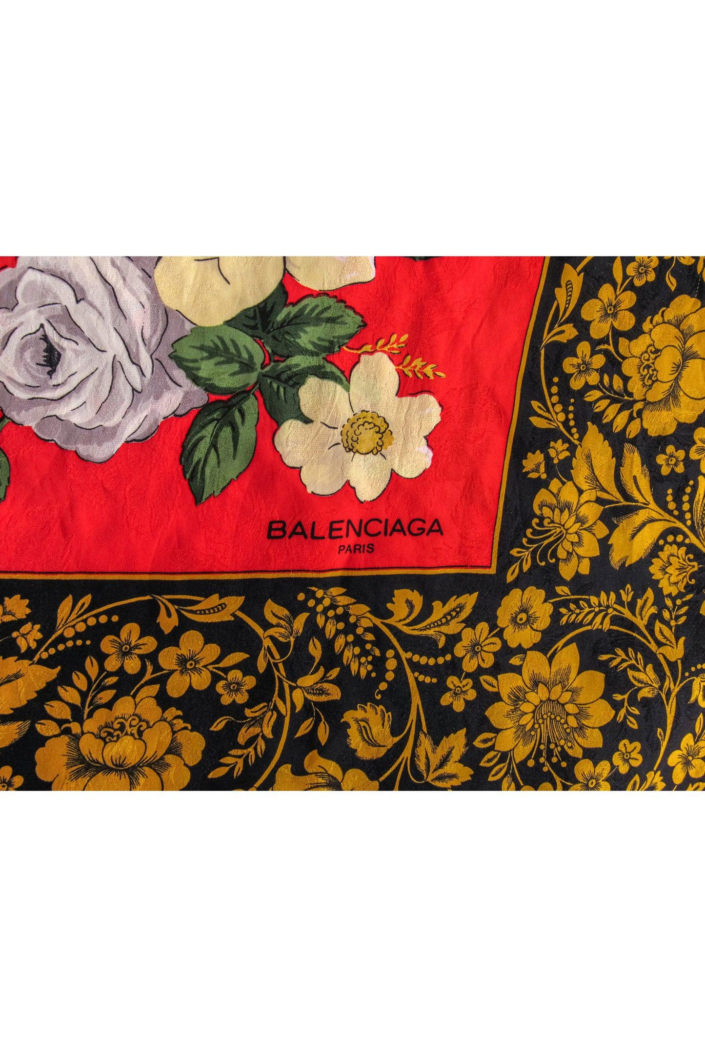 Balenciaga - Red Floral Silk Square Scarf