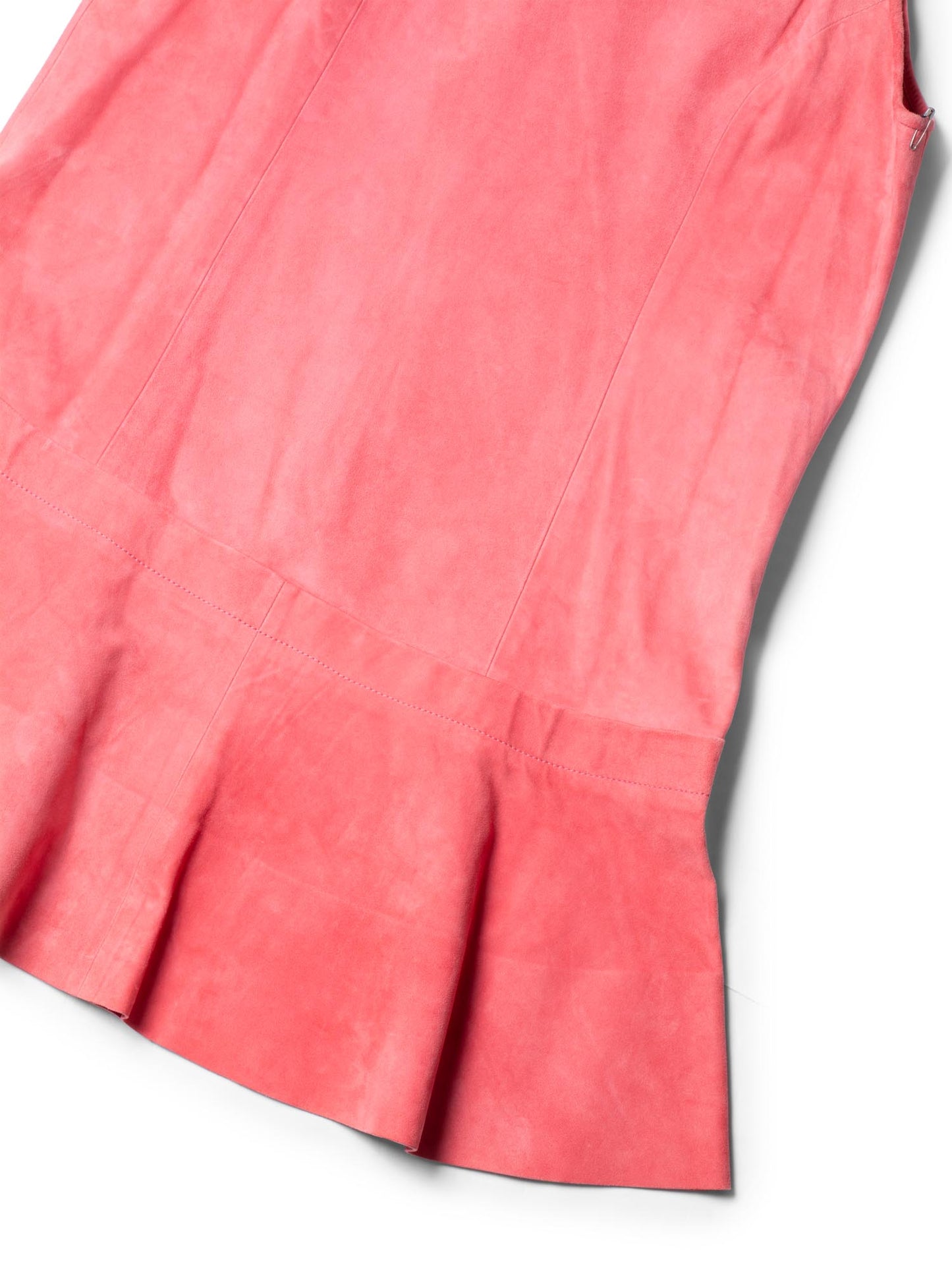Balenciaga Suede Lambskin Leather A-Line Mini Dress Pink