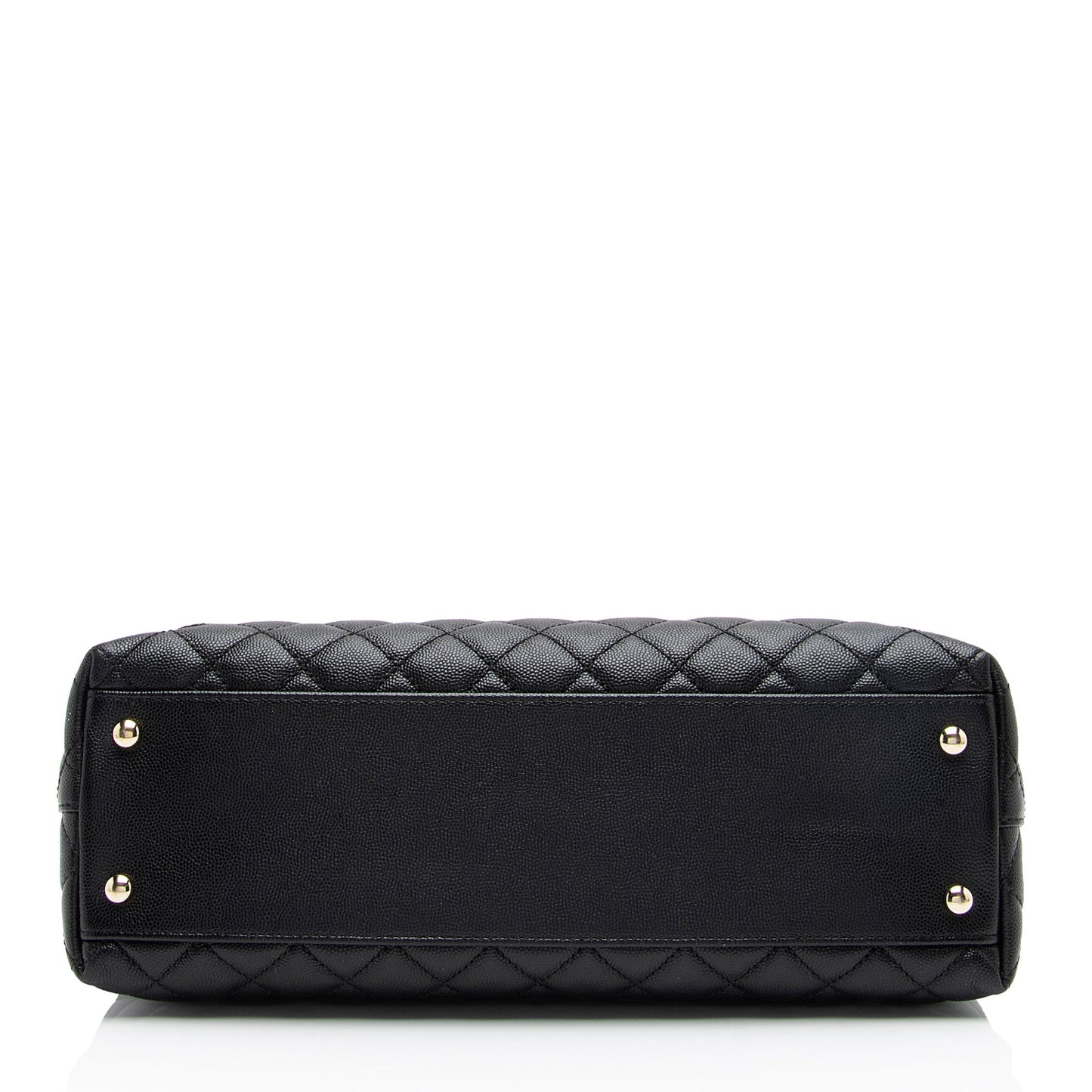 Chanel Caviar Leather Coco Top Handle Medium Flap Bag (SHF-xxvlCu)