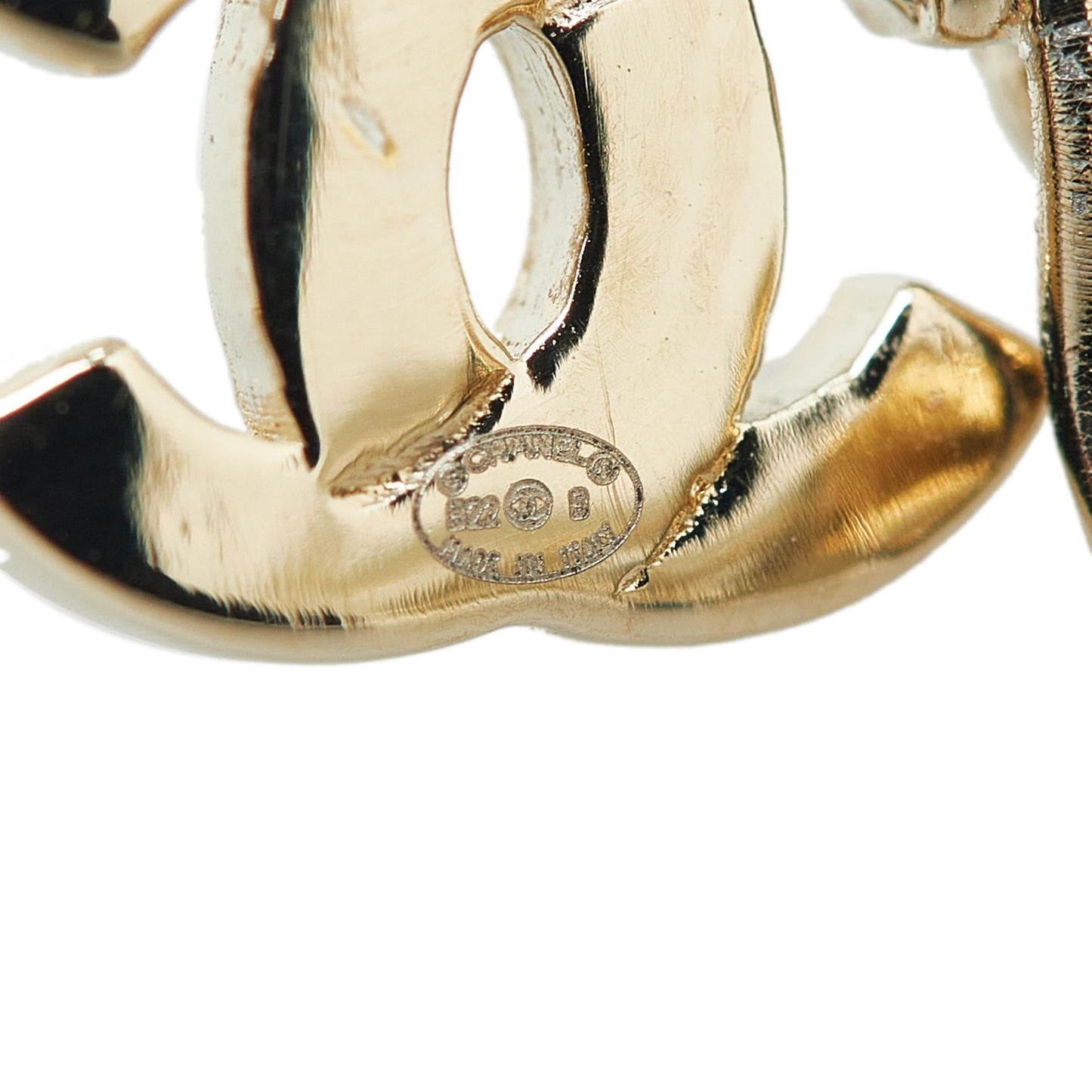 Chanel Gold Plated Rhinestone I Love Coco Clip On Earrings (SHG-mqh0j9)
