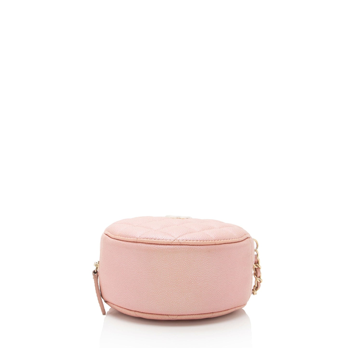 Chanel Iridescent Caviar Leather Mother of Pearl CC Round Clutch with Chain (SHF-YKChQe)