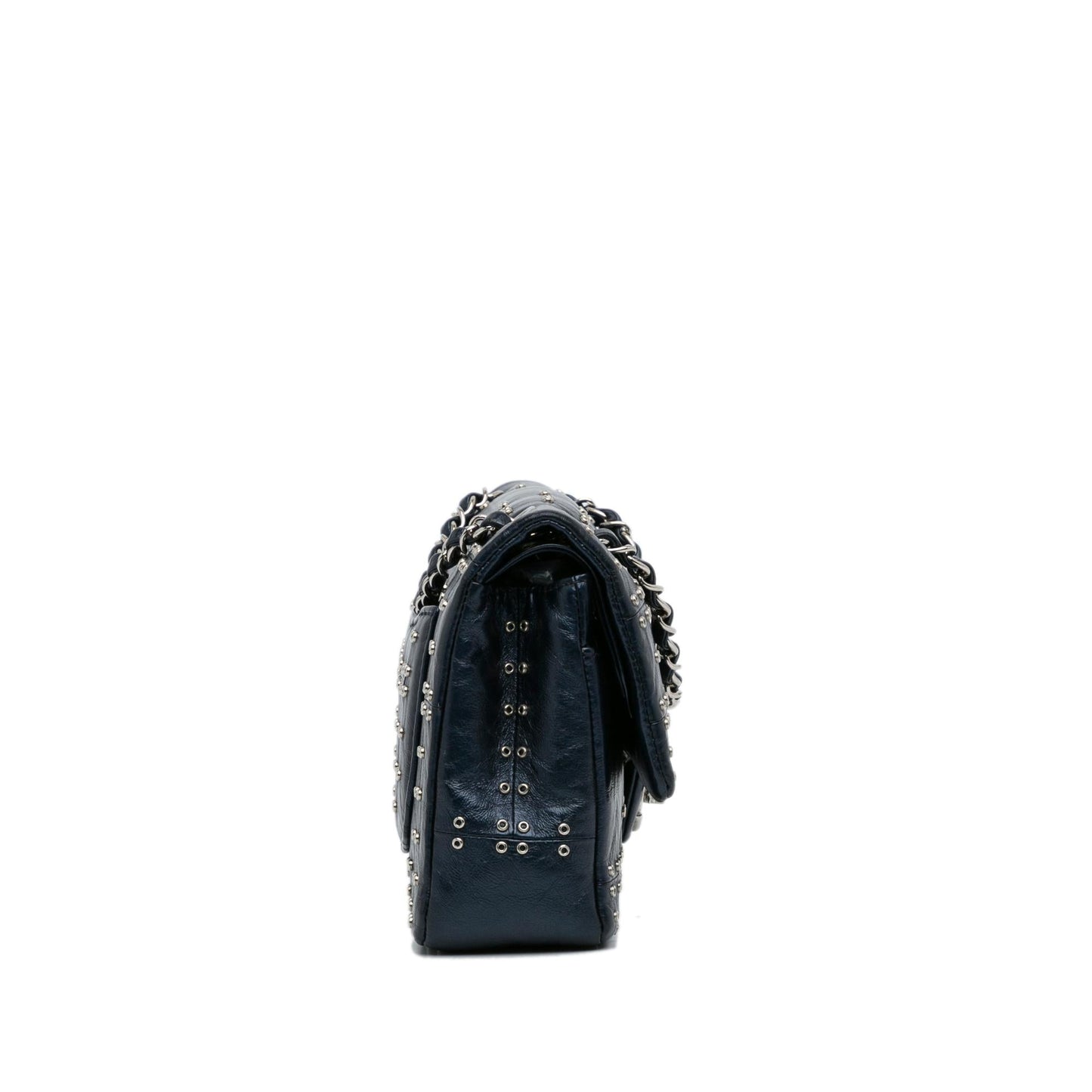 Chanel Medium Studded Leather Airlines Double Flap (SHG-MHpqyU)