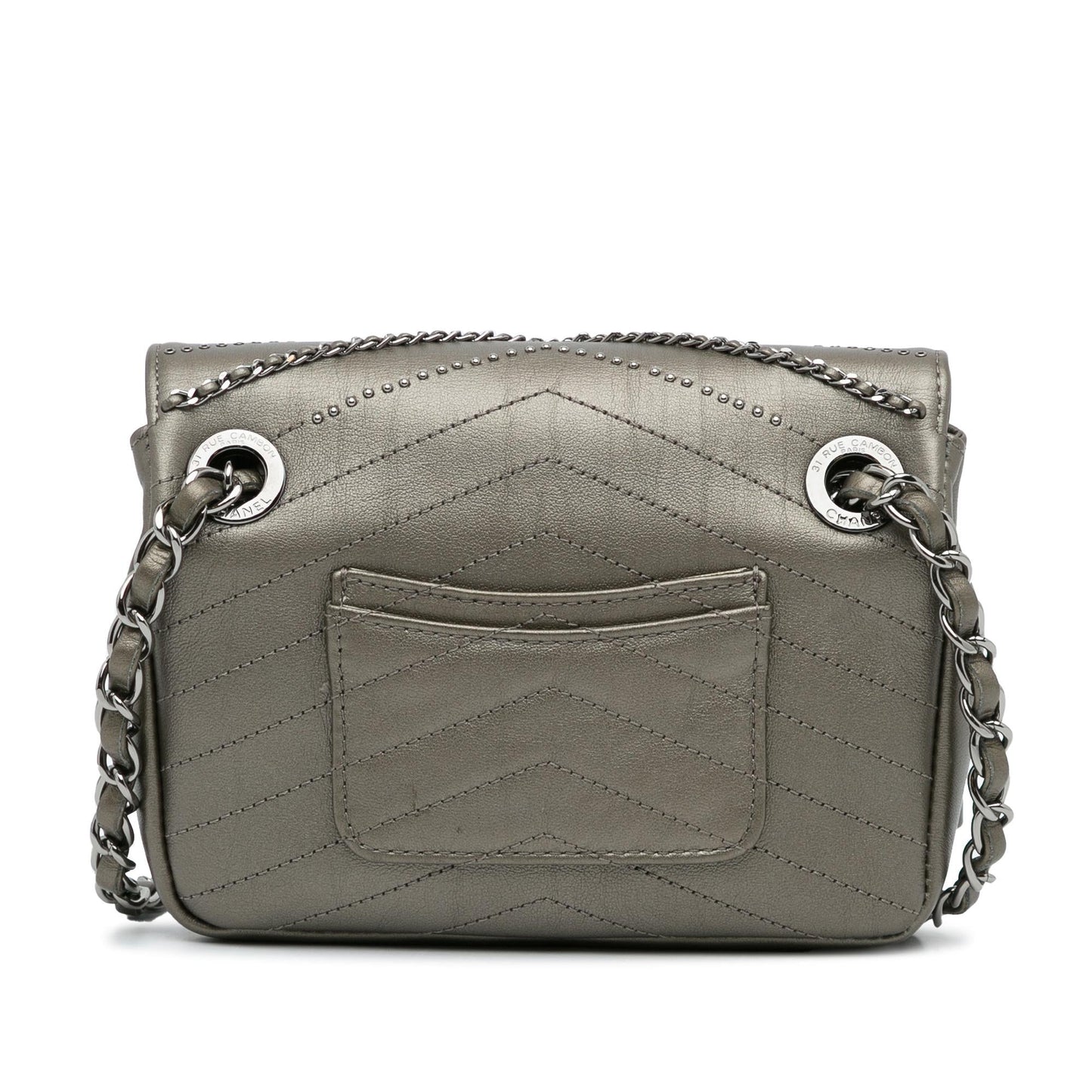 Chanel Mini Embellished Calfskin Chevron Square Envelop Flap (SHG-dgzXFp)