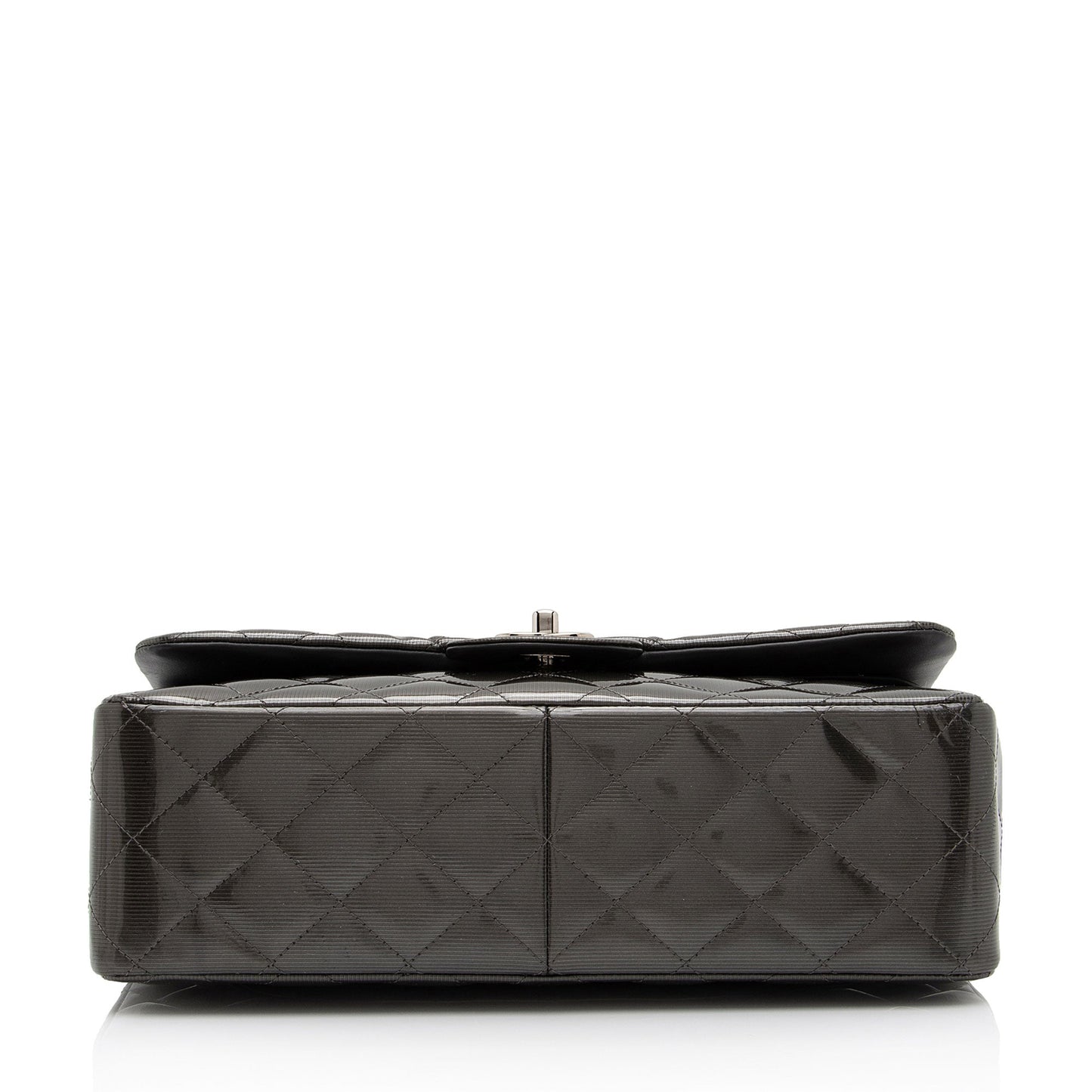 Chanel Patent Leather Stripe Classic Jumbo Double Flap Bag (SHF-xHciHb)