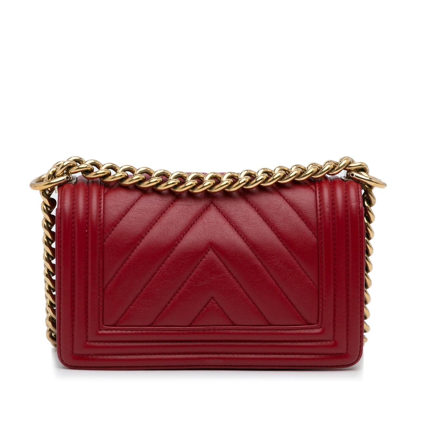 Chanel Small Calfskin Chevron Boy Flap (SHG-ZrUBHf)