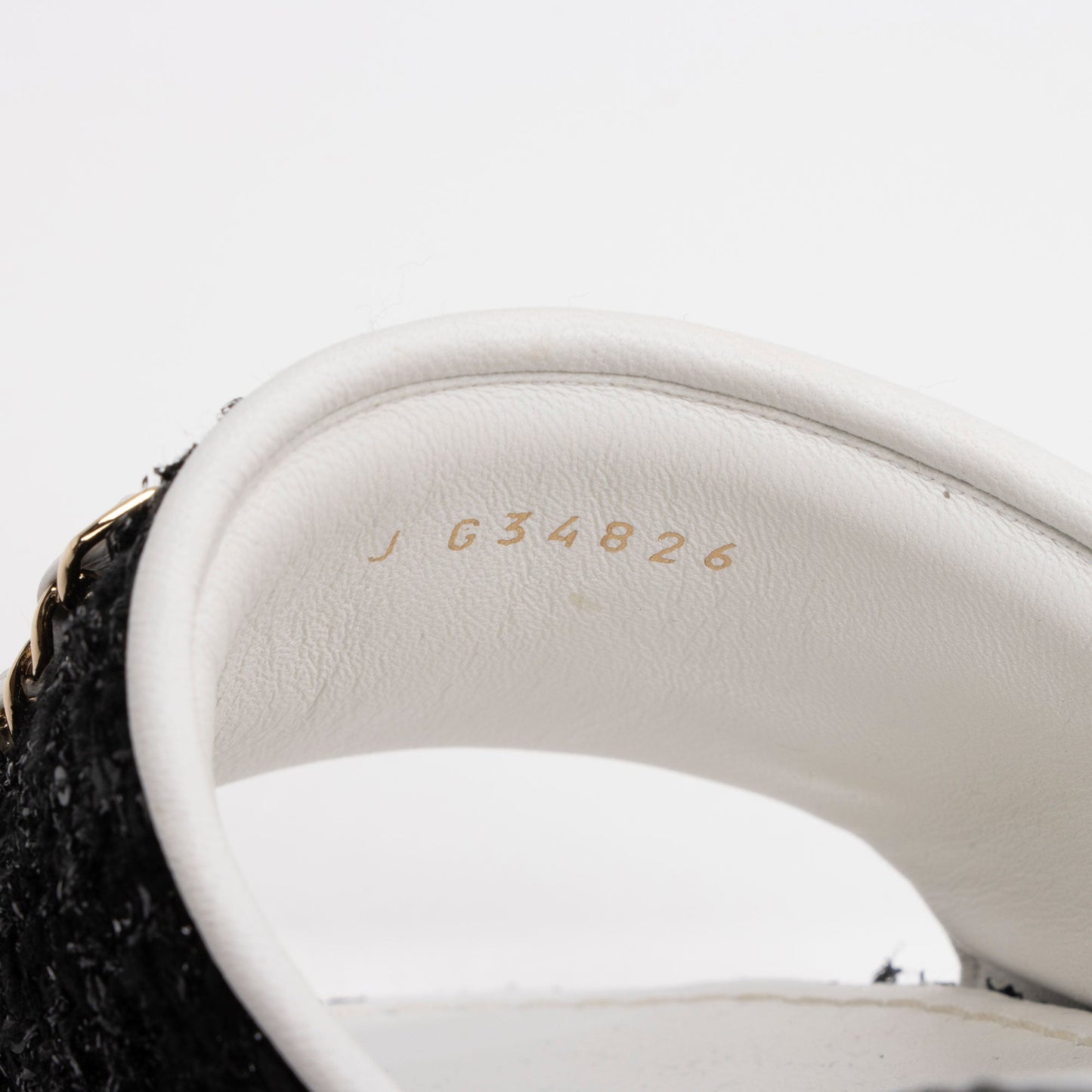 Chanel Tweed Cork CC Chain Slide Sandals - Size 7 / 37 (SHF-qq7zL1)