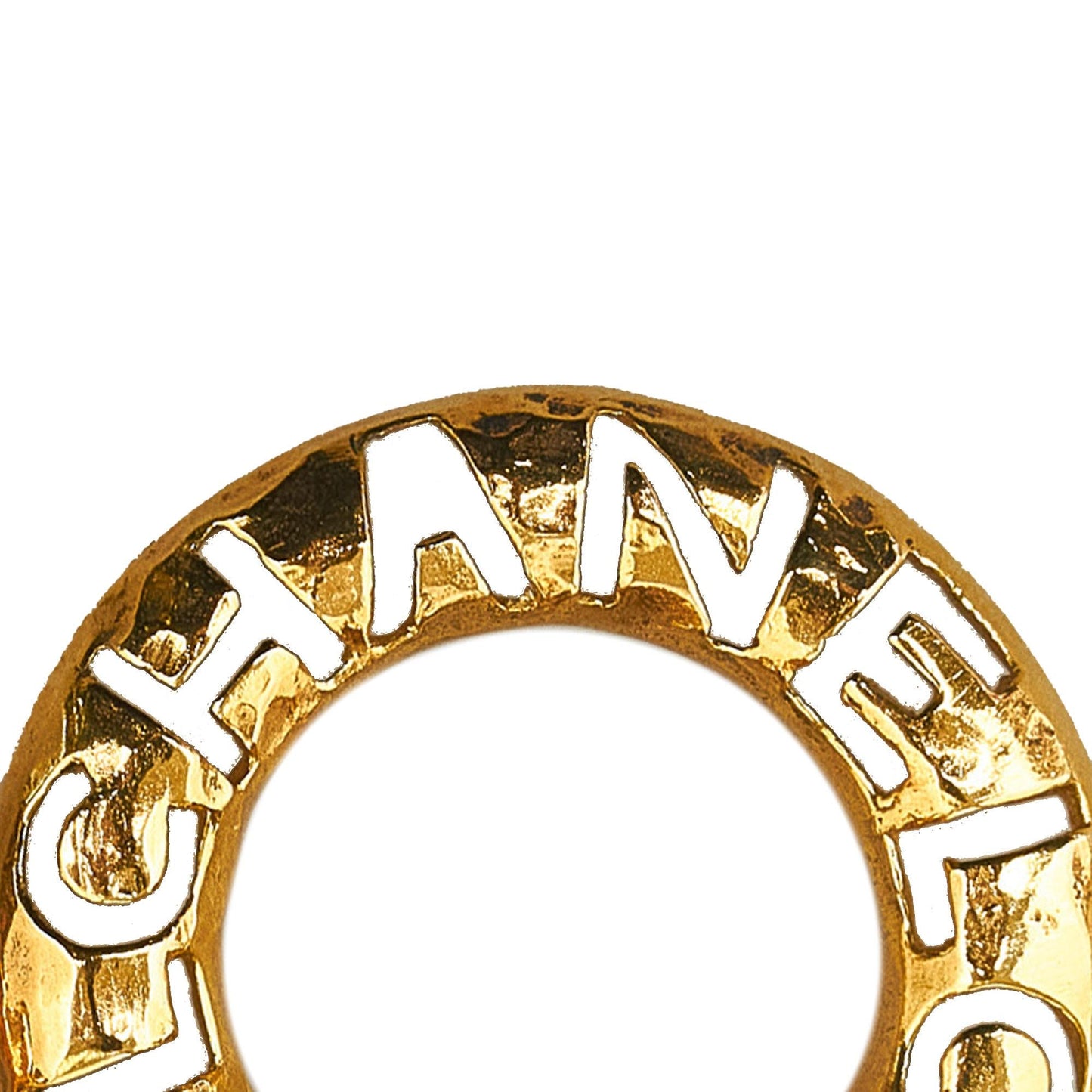 Chanel Vintage Cut-Out Logo Ring Drop Clip-On Earrings (SHG-nzLEEC)