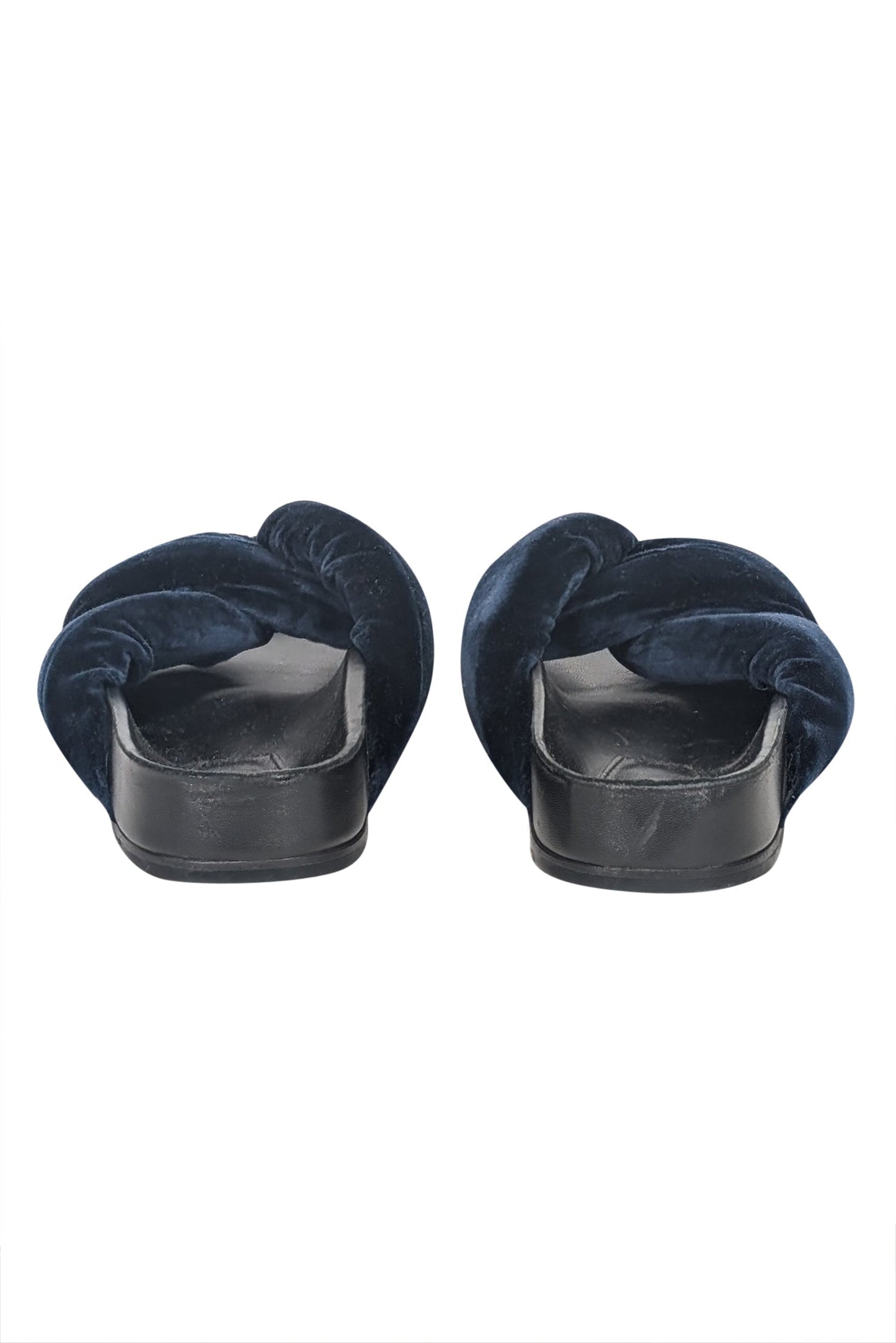 Chloe - Navy Plush Velvet Slide Sandals Sz 6