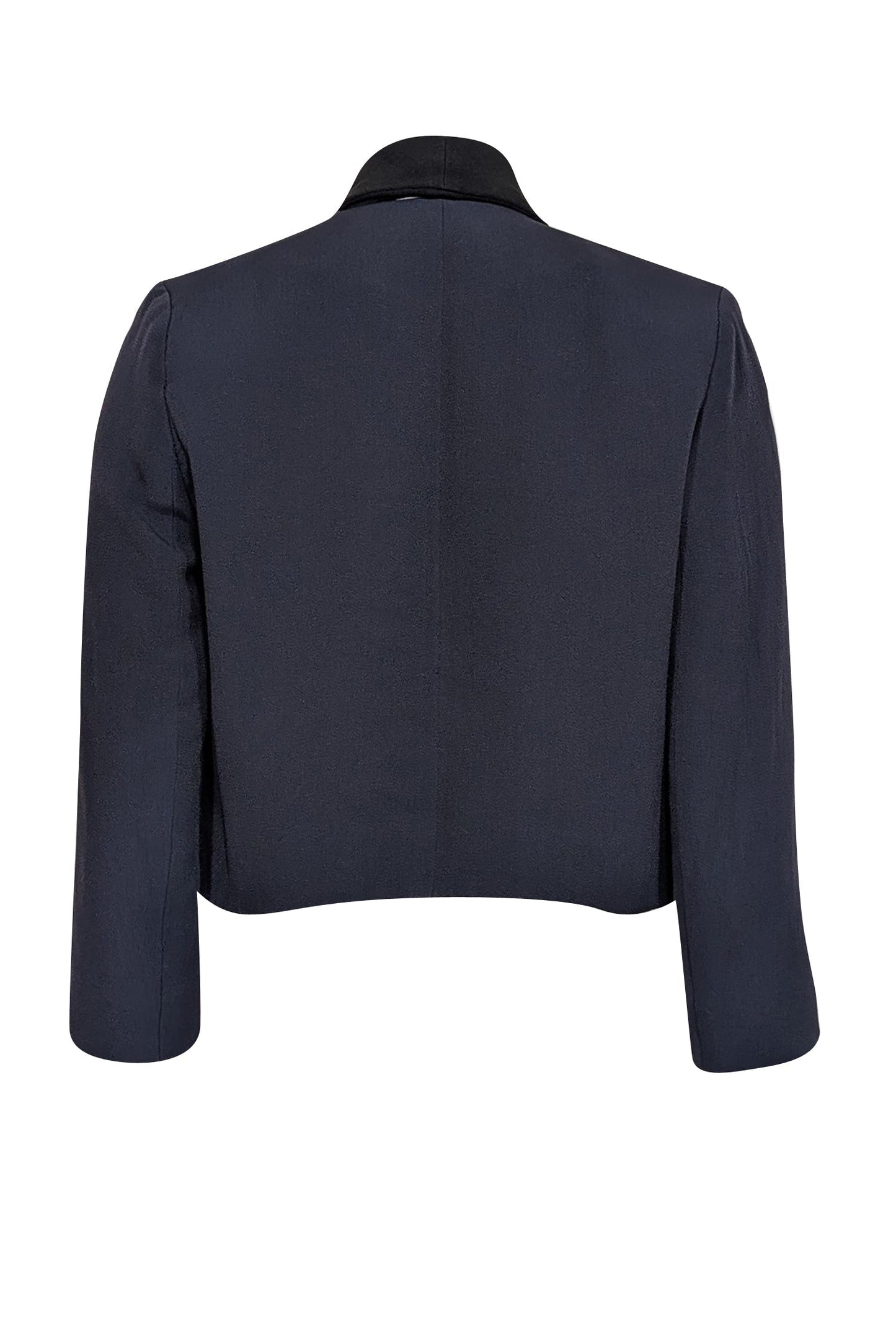 Chloe - Navy w/ Black Lapel Cropped Blazer Sz M