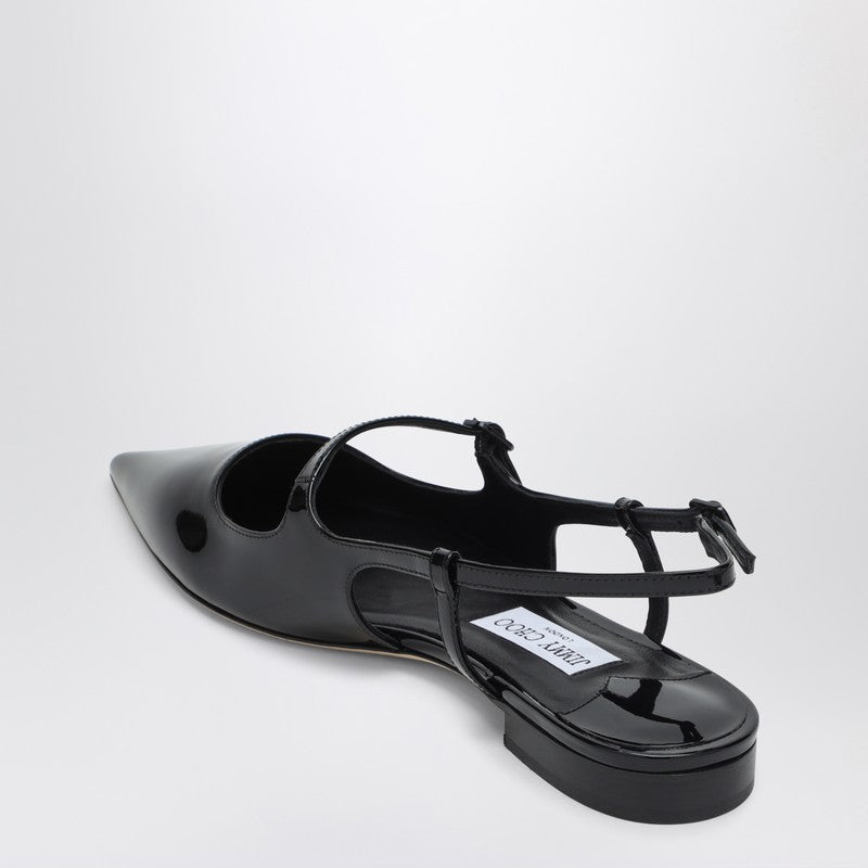 Jimmy Choo Black Patent Leather Didi Flat Shoes Women