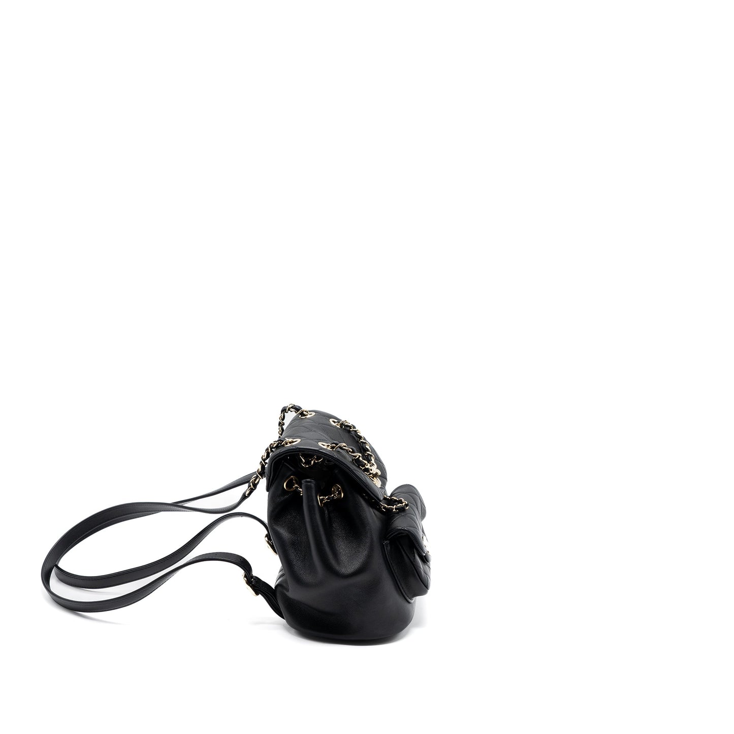 Chanel mini Duma backpack lambskin black LGHW (microchip)