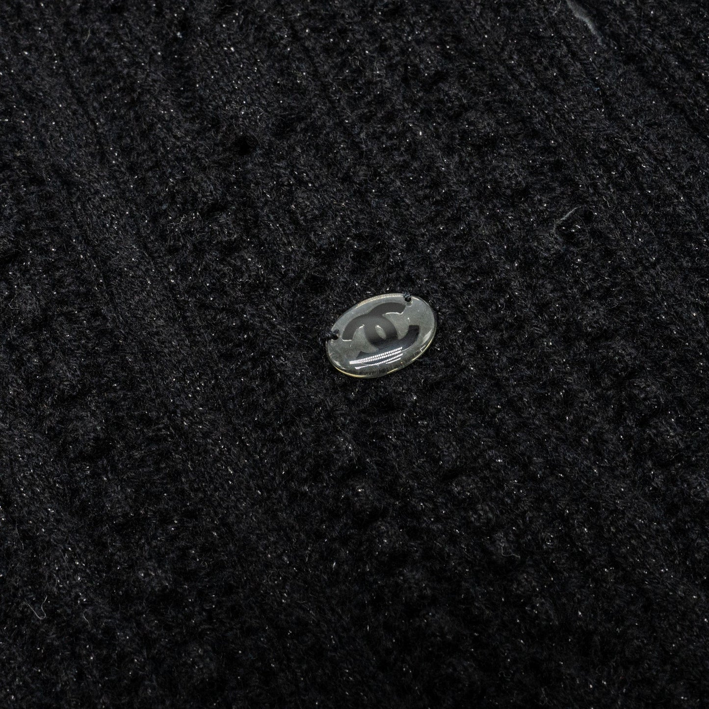 Chanel Size 38 Long-sleeve Dress Cashmere/Metal Polyester Black