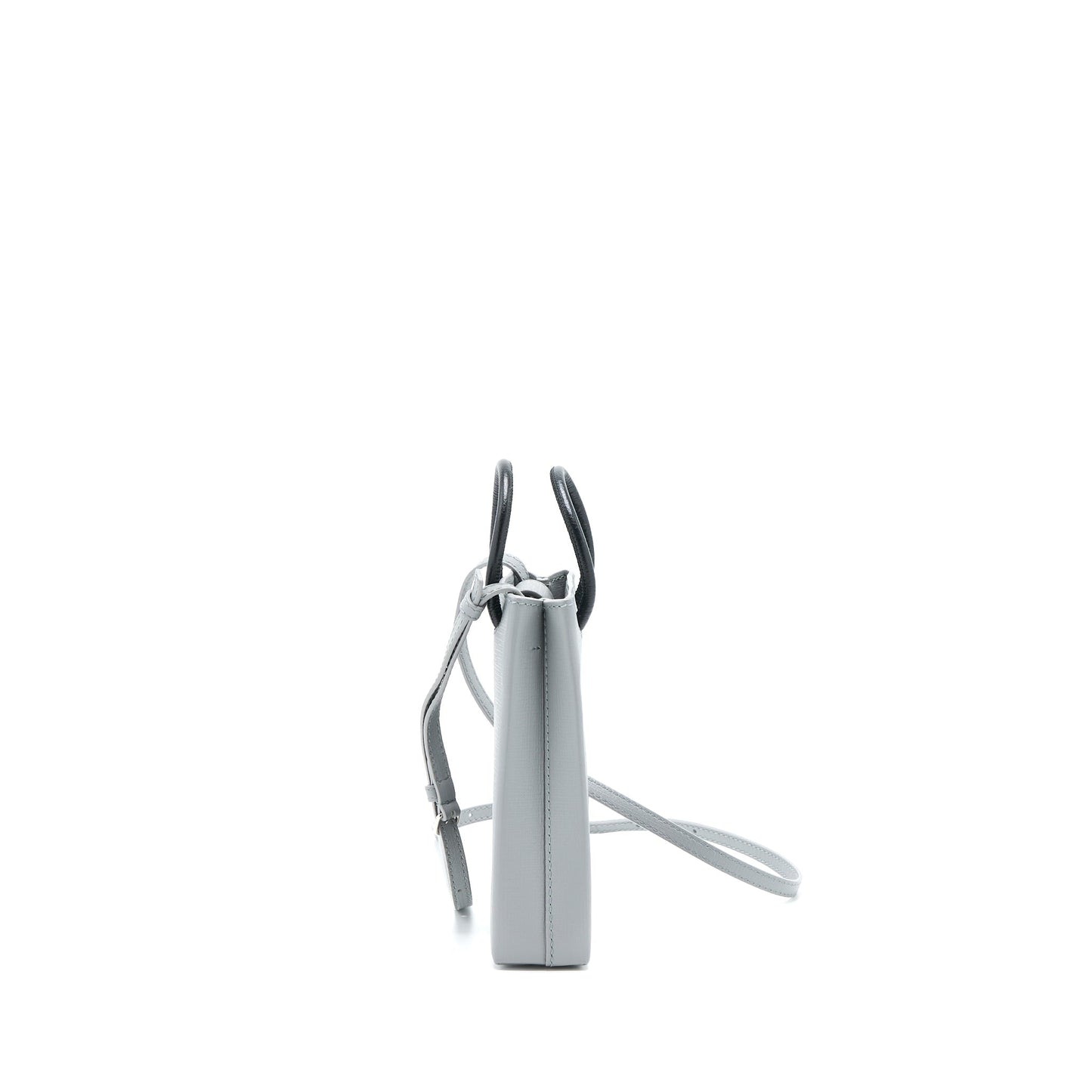 Balenciaga Mini Shopping Phone Pouch Grey SHW