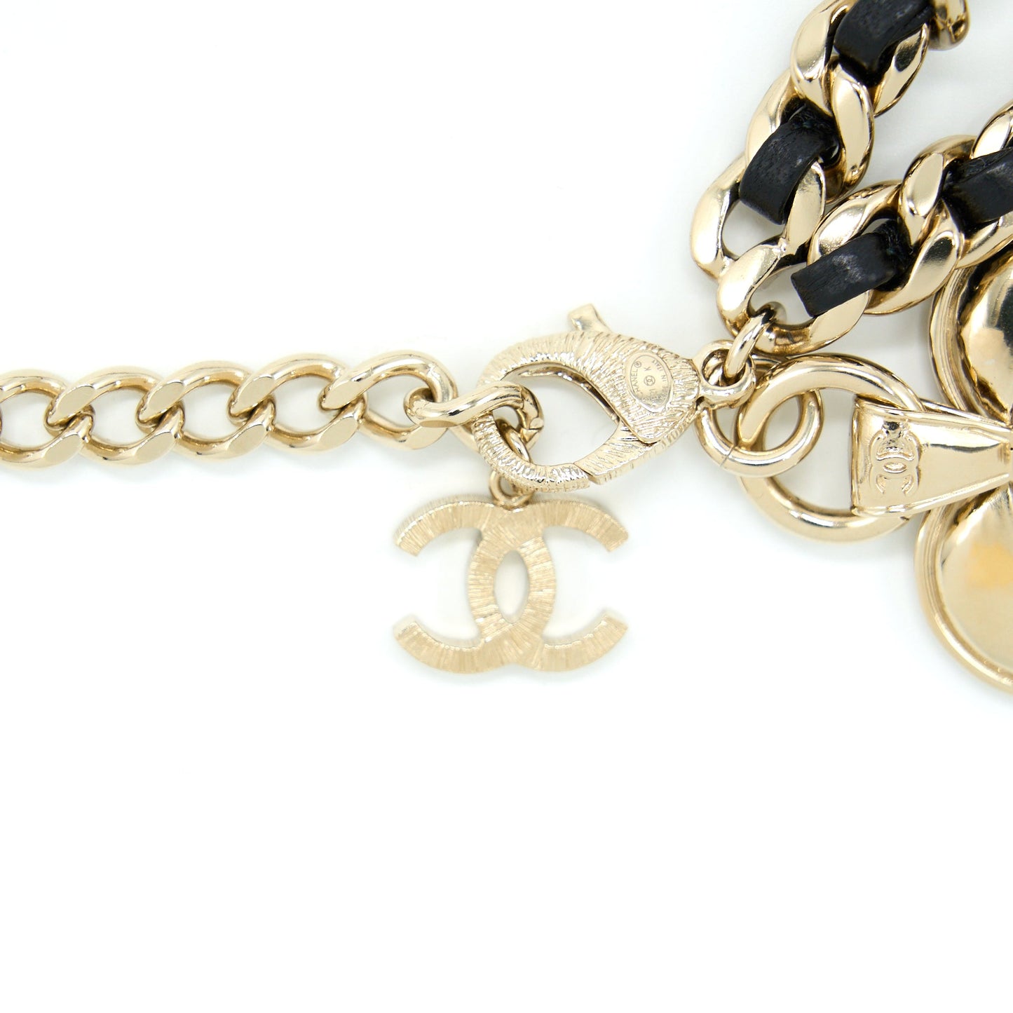 Chanel Drop Heart Chain Belt Black LGHW