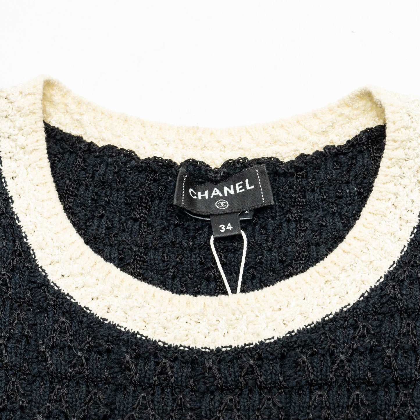 Chanel size 34 24P Dress cotton/viscose/polyamide black/white