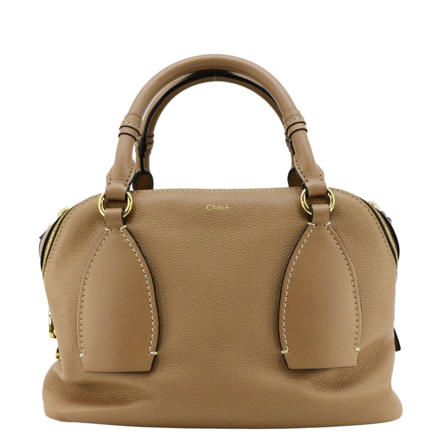 CHLOE Daria Medium Calfskin Leather Shoulder Bag Brown