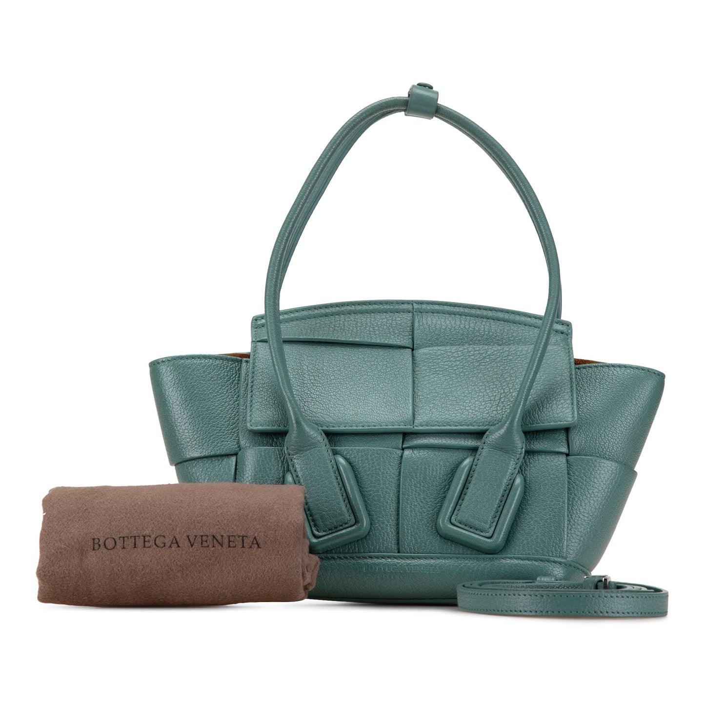 Blue Bottega Veneta Mini Intrecciato Arco Satchel
