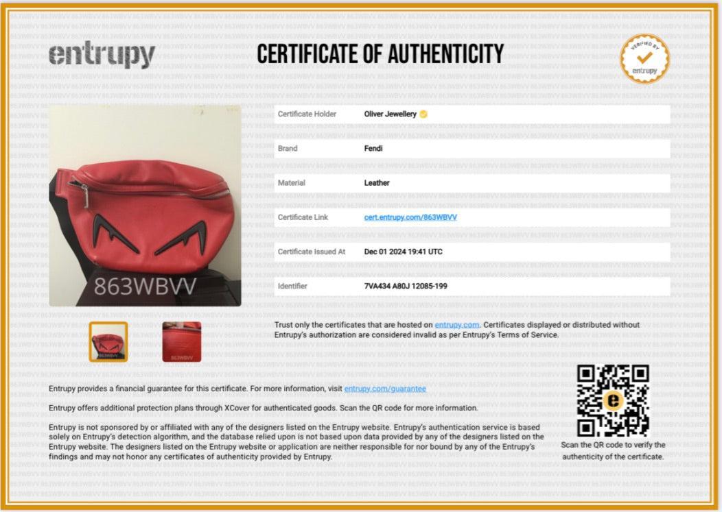 Fendi Red Calfskin Leather Devil Eyes Belt Bag