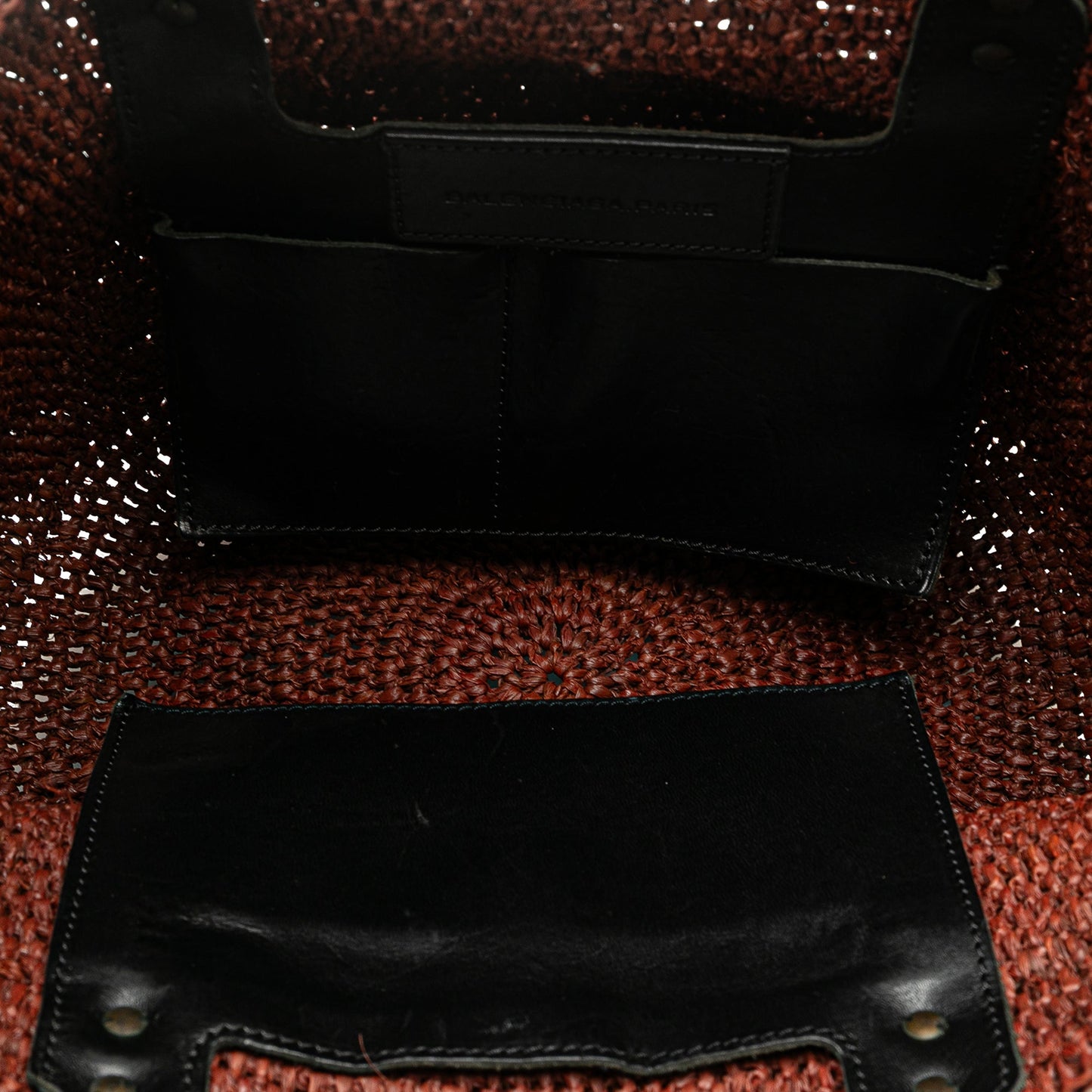 Balenciaga Sac Raffia Motocross Classic Panier Basket Tote