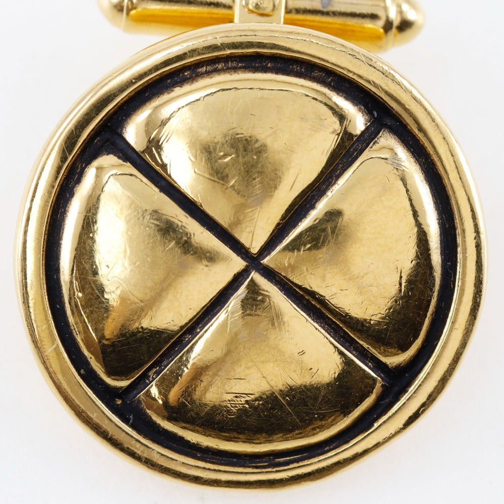 Chanel Matelasse Cufflinks Gold Plated Vintage