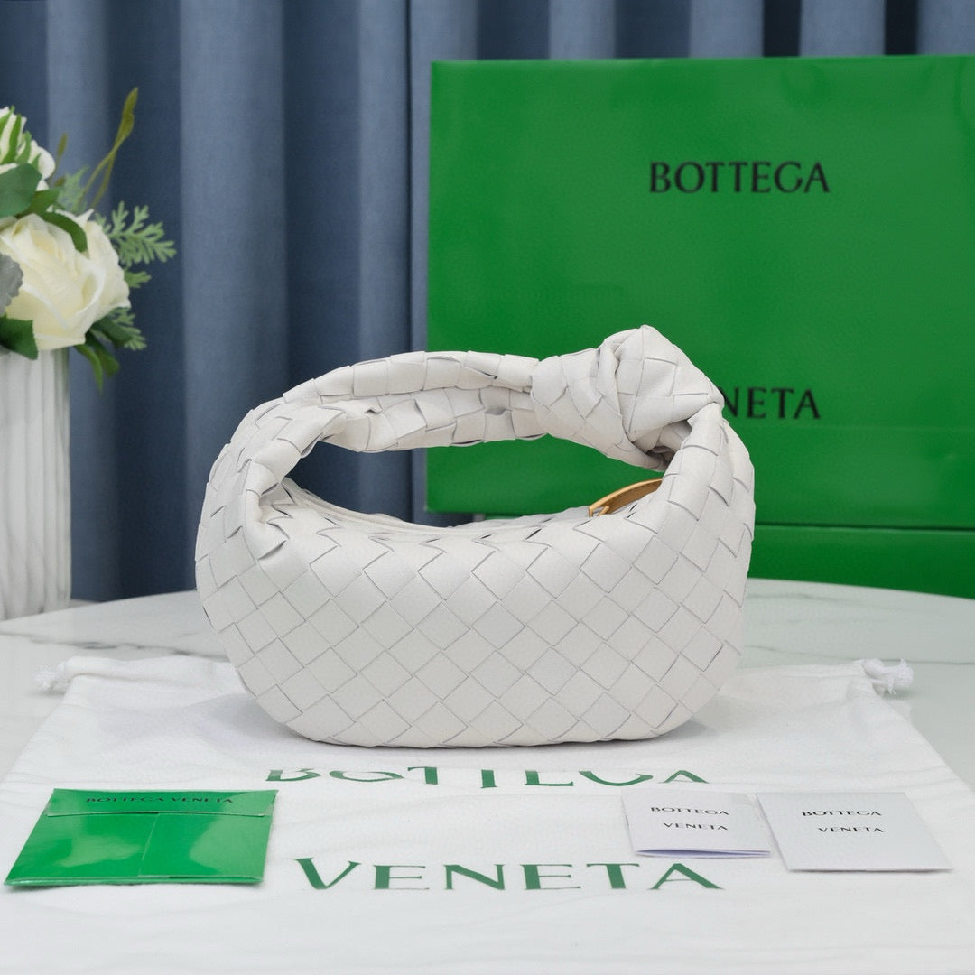Bottega Veneta BV 24 Mini Jodie 28 White Lambskin Gold Hardware