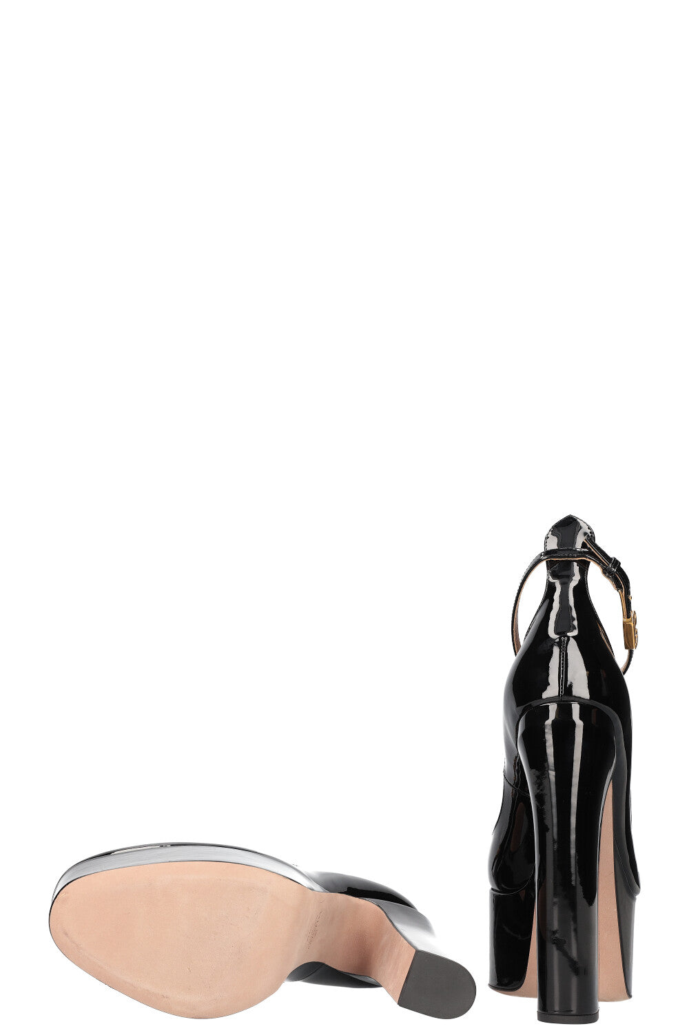VALENTINO Tan-Go Platform Heels Patent Leather Black