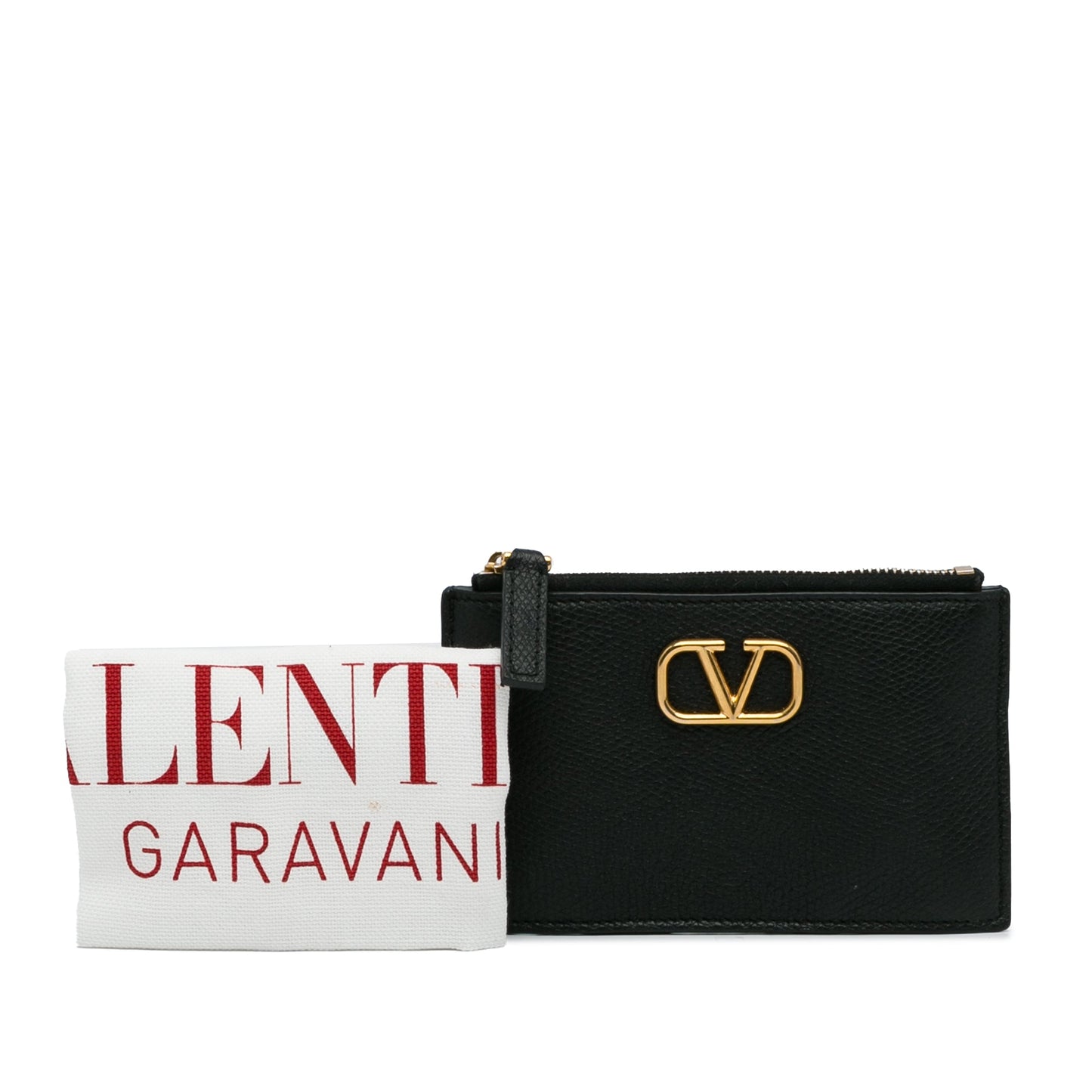 Black Valentino Leather Cardholder Card Holder