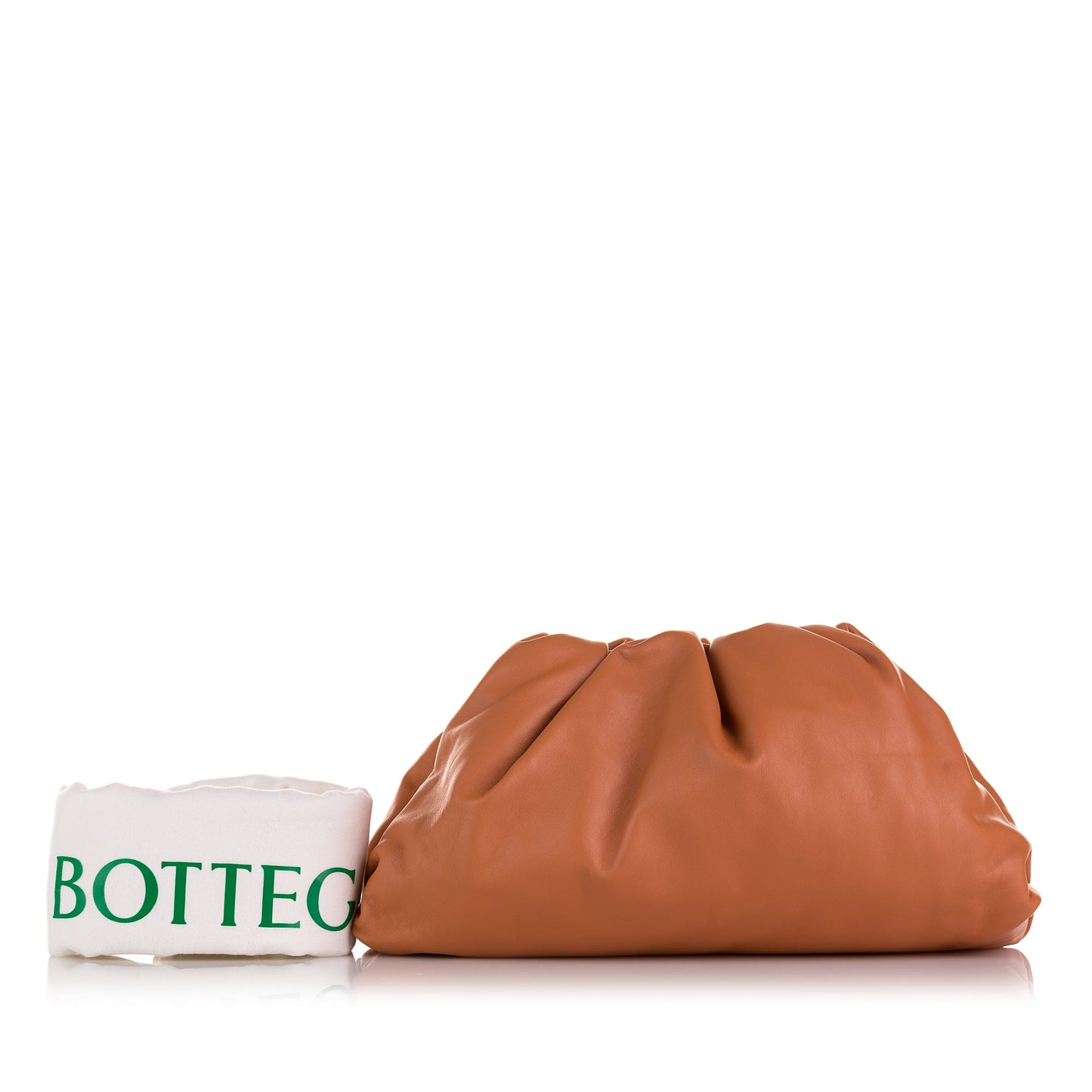 Orange Bottega Veneta Lambskin The Pouch Clutch Bag