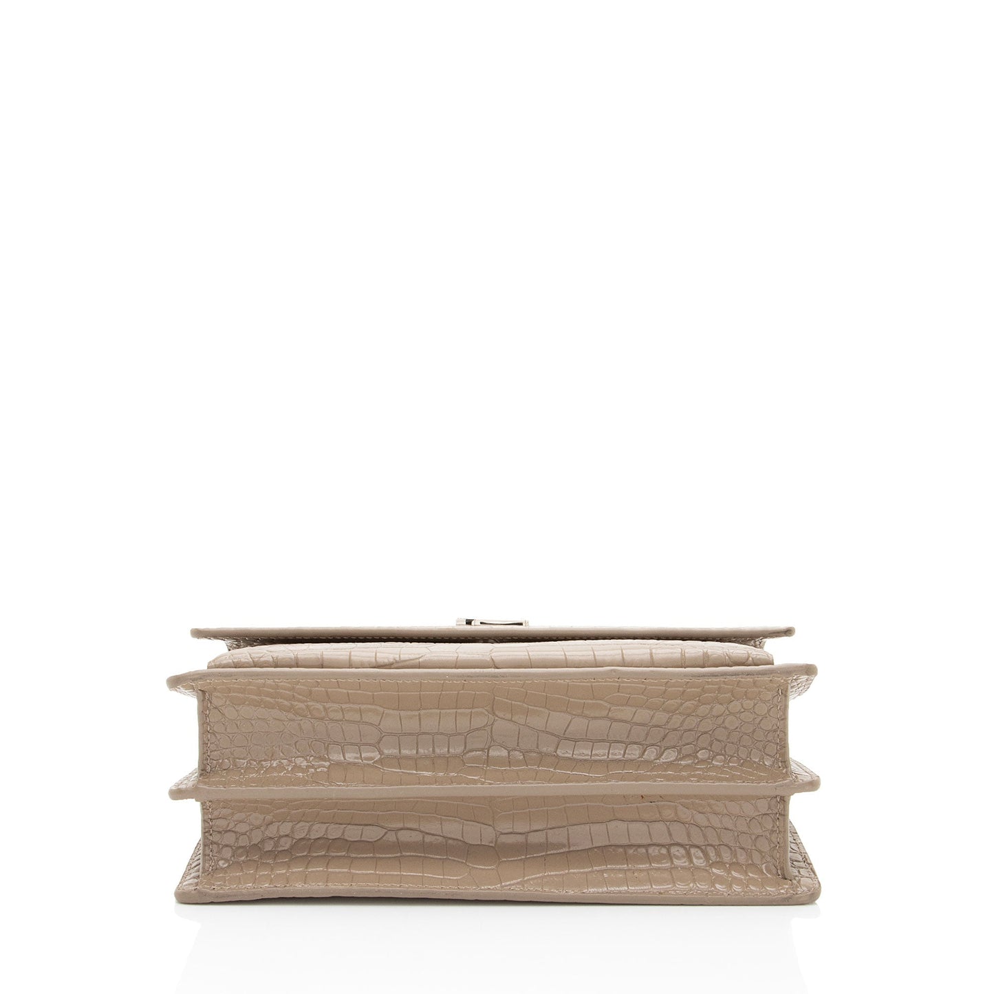 Saint Laurent Croc Embossed Leather Monogram Sunset Medium Shoulder Bag