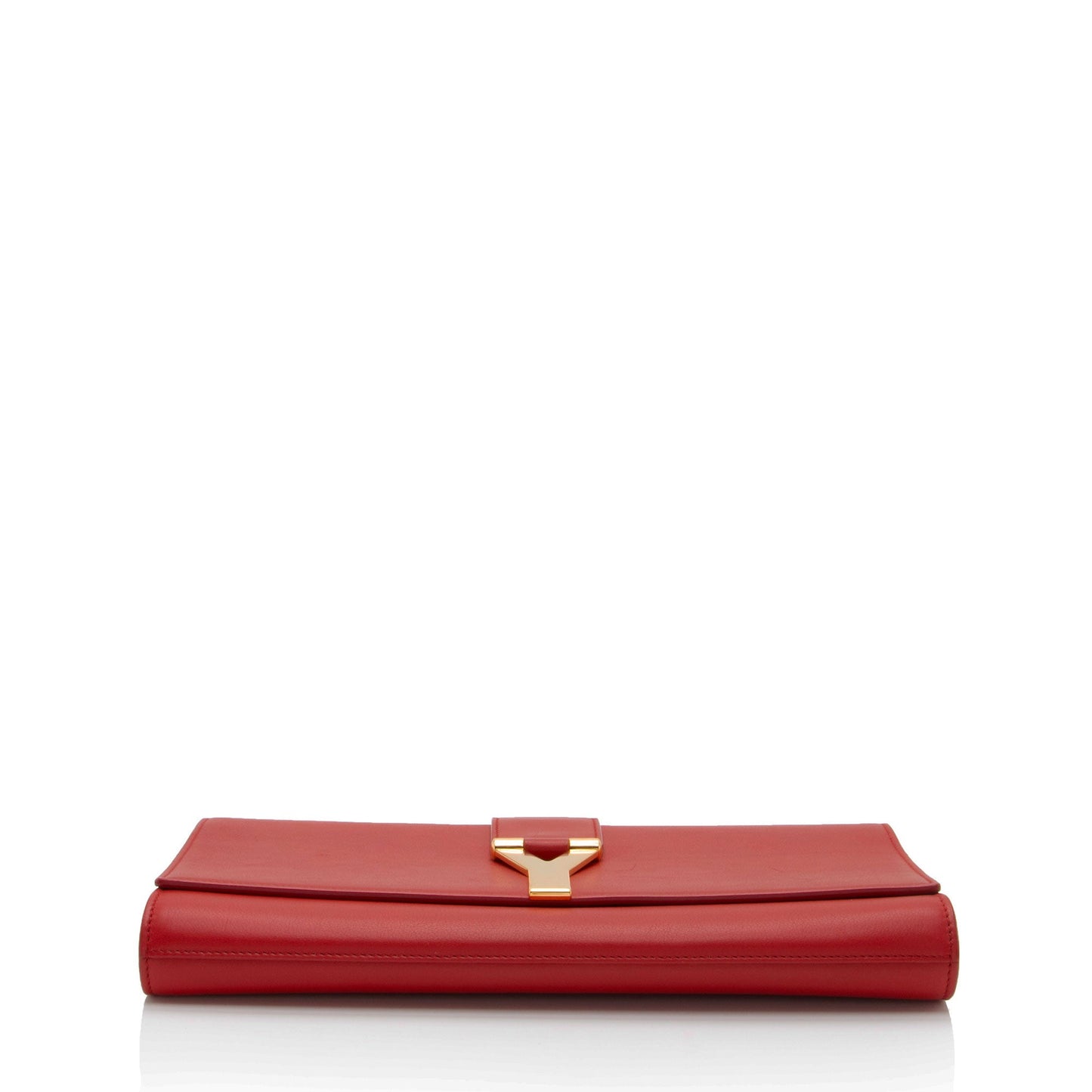 Saint Laurent Leather Classic Y Clutch (SHF-E6FRGS)