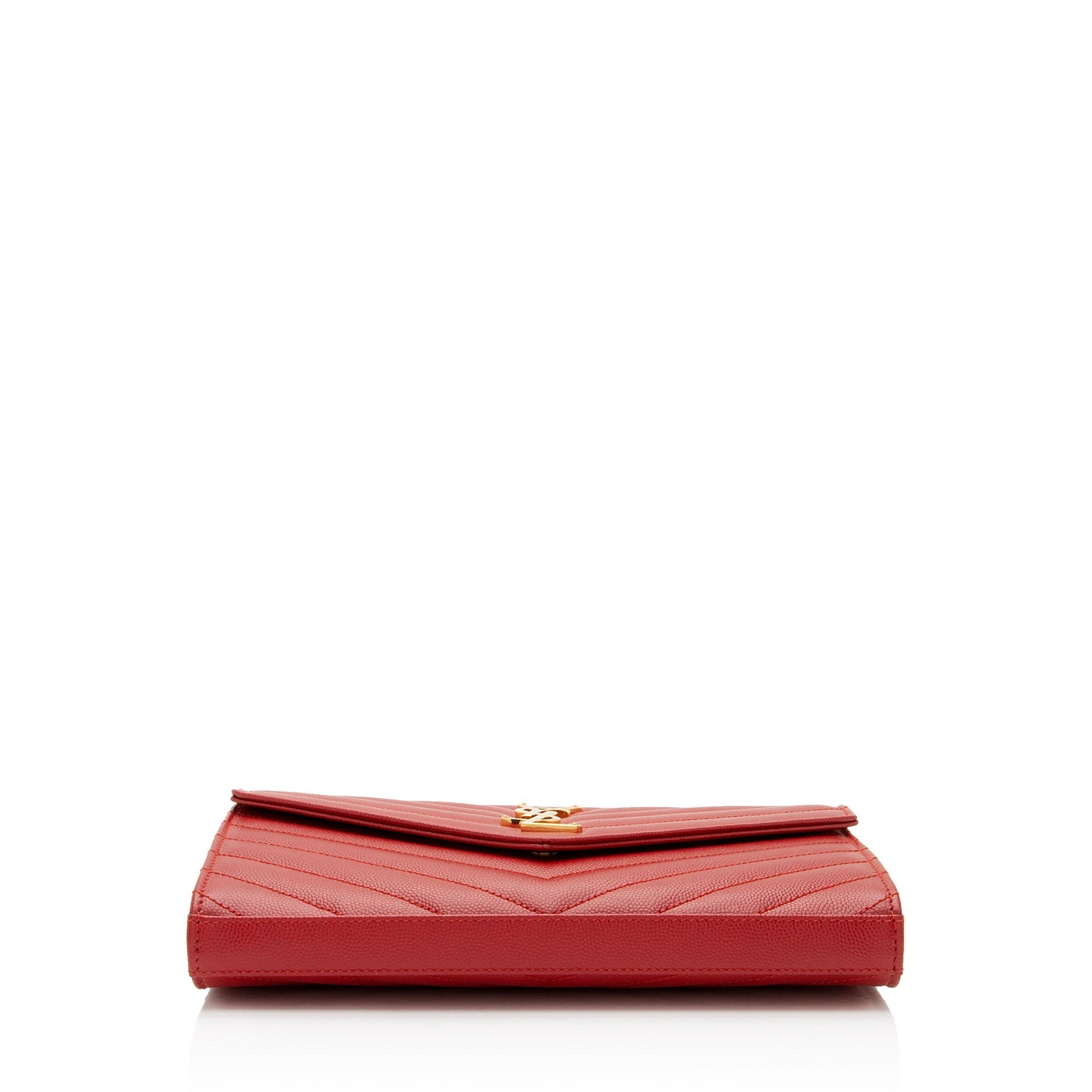 Saint Laurent Matelasse Grain de Poudre Monogram Chain Wallet (SHF-HJdOSr)
