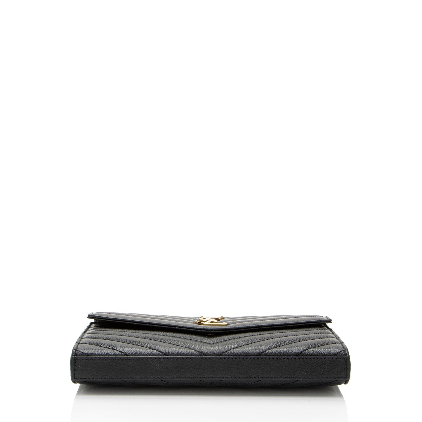 Saint Laurent Matelasse Grain de Poudre Monogram Chain Wallet (SHF-CtcP6l)