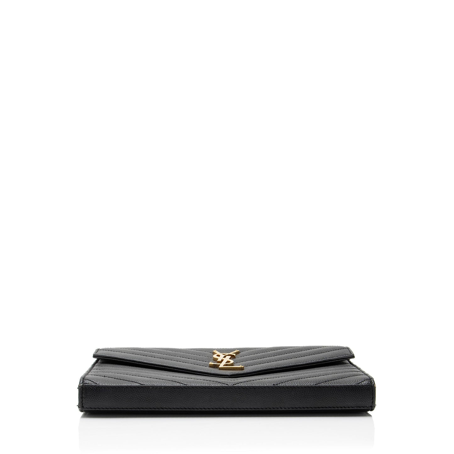 Saint Laurent Matelasse Grain de Poudre Monogram Chain Wallet