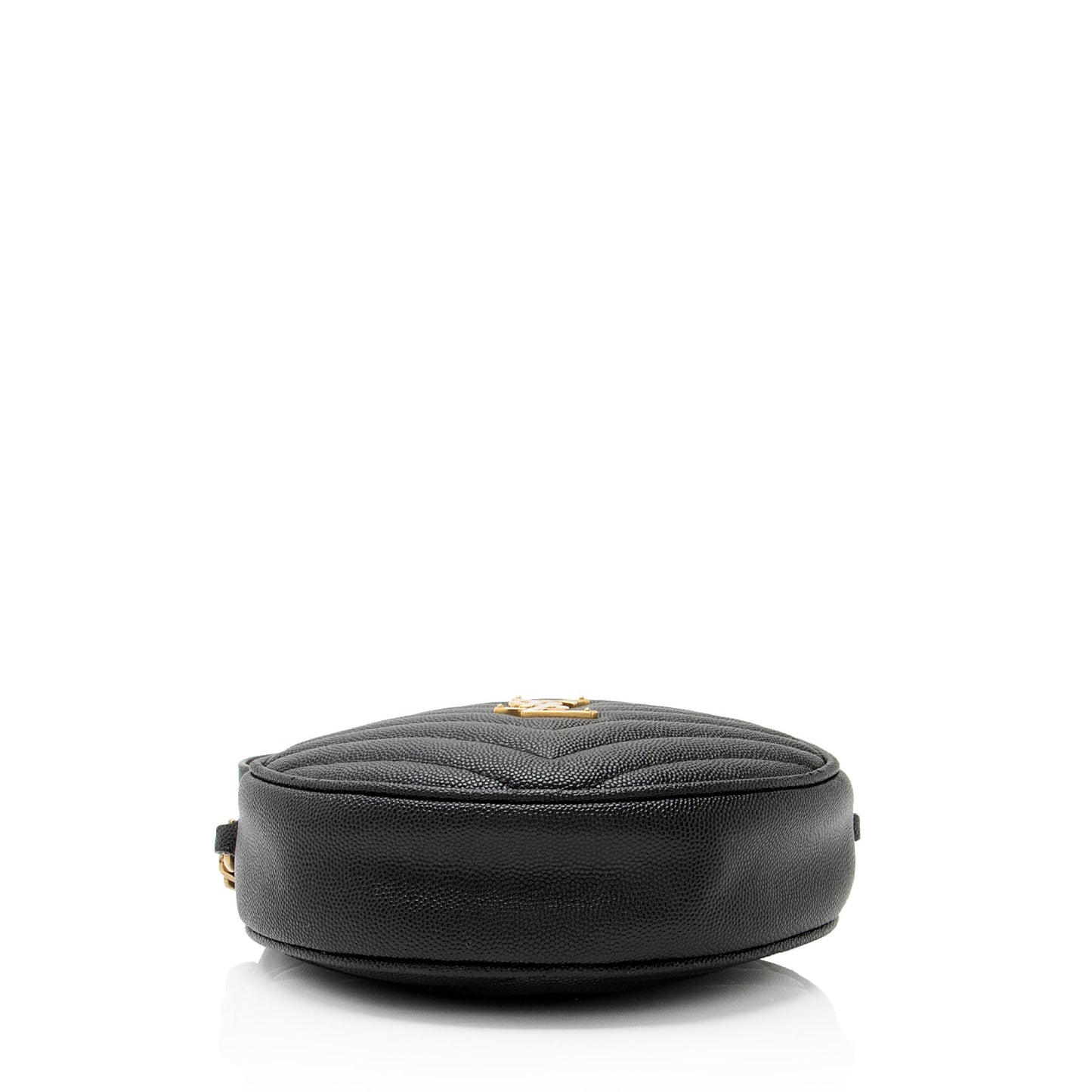 Saint Laurent Matelasse Grain de Poudre Monogram Vinyle Round Camera Bag - FINAL SALE