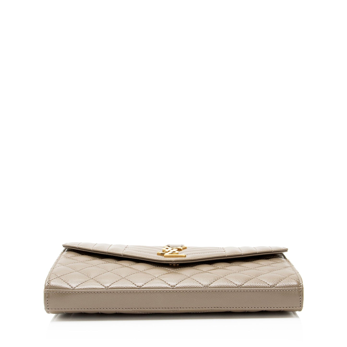 Saint Laurent Mixed Matelasse Grain de Poudre Monogram Chain Wallet