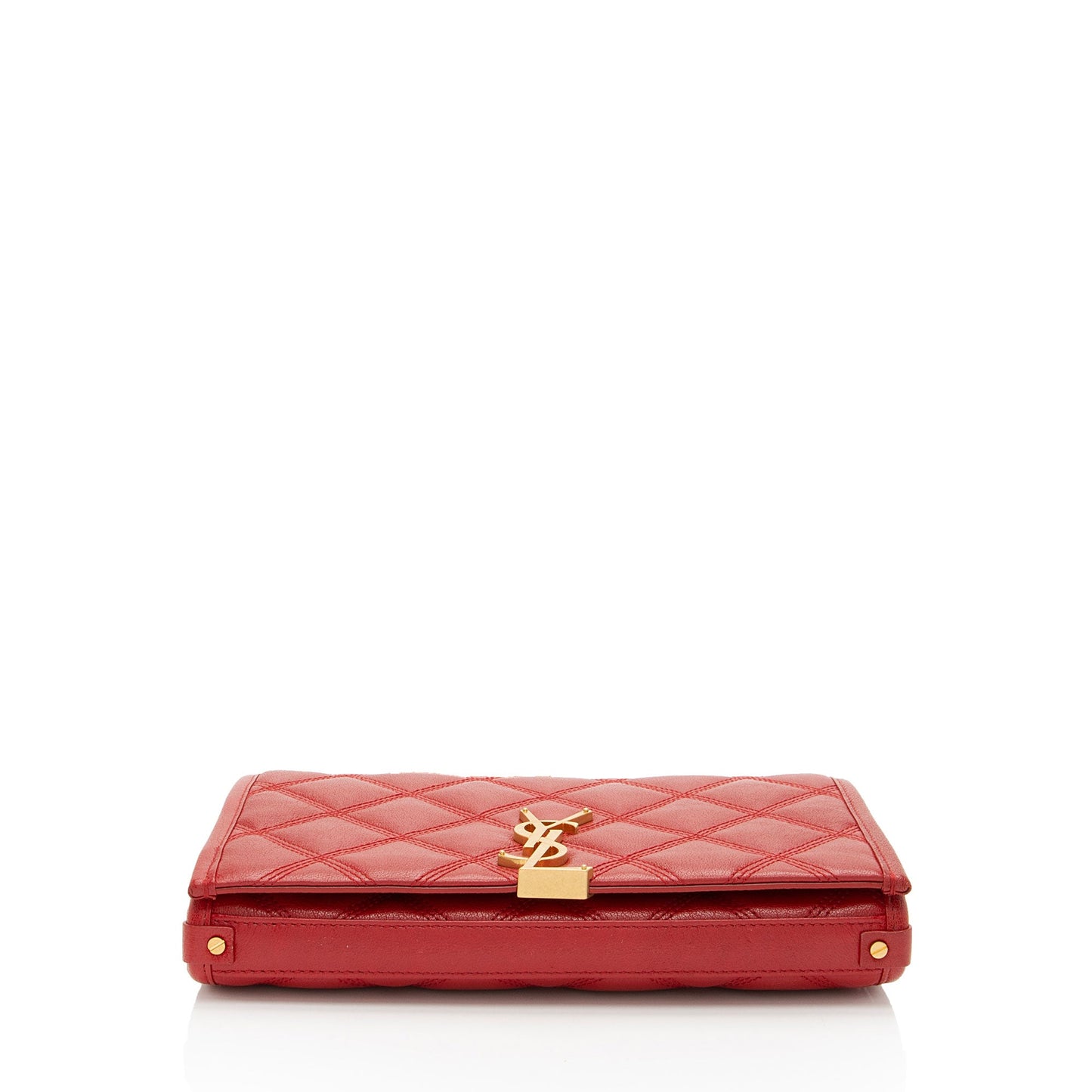 Saint Laurent Quilted Leather Monogram Becky Chain Wallet