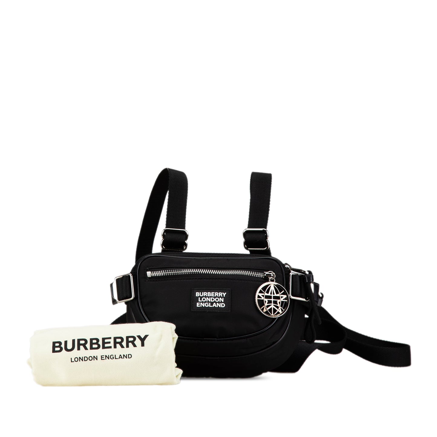 Black Burberry Nylon Cannon Belt Bag