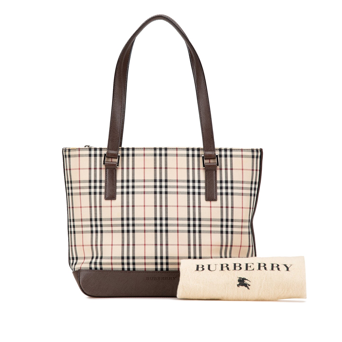 Brown Burberry House Check Canvas Tote