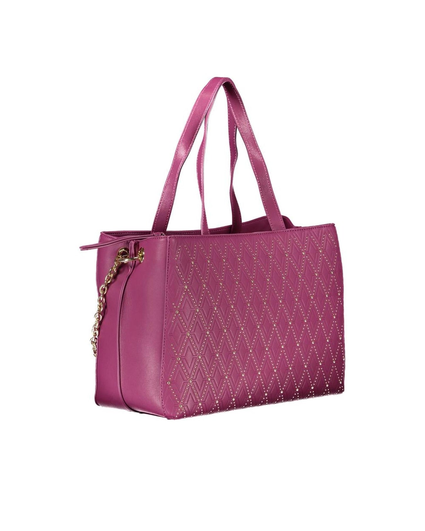 Valentino Bags Women's Purple Faux Leather Geometric Studded Tote Handbag