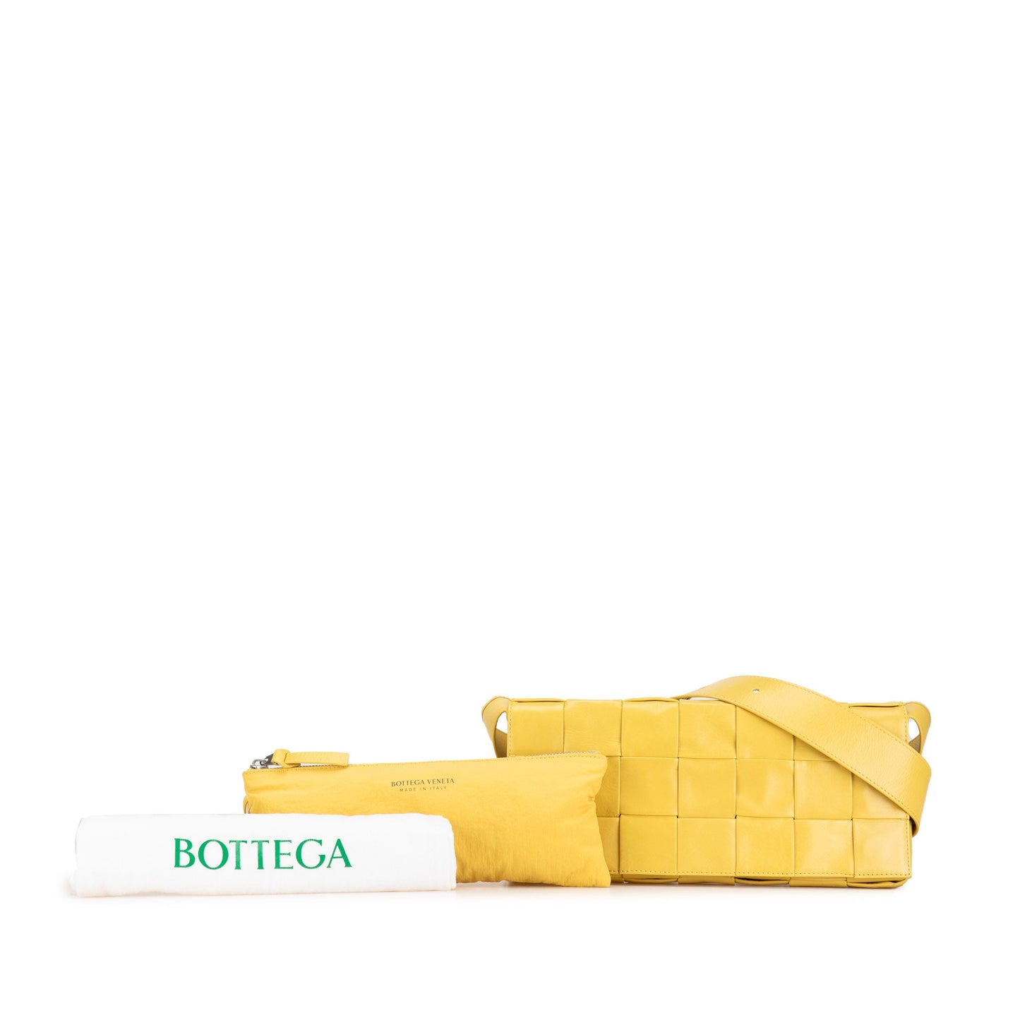 Yellow Bottega Veneta Stretch Nappa Intrecciato Cassette Crossbody